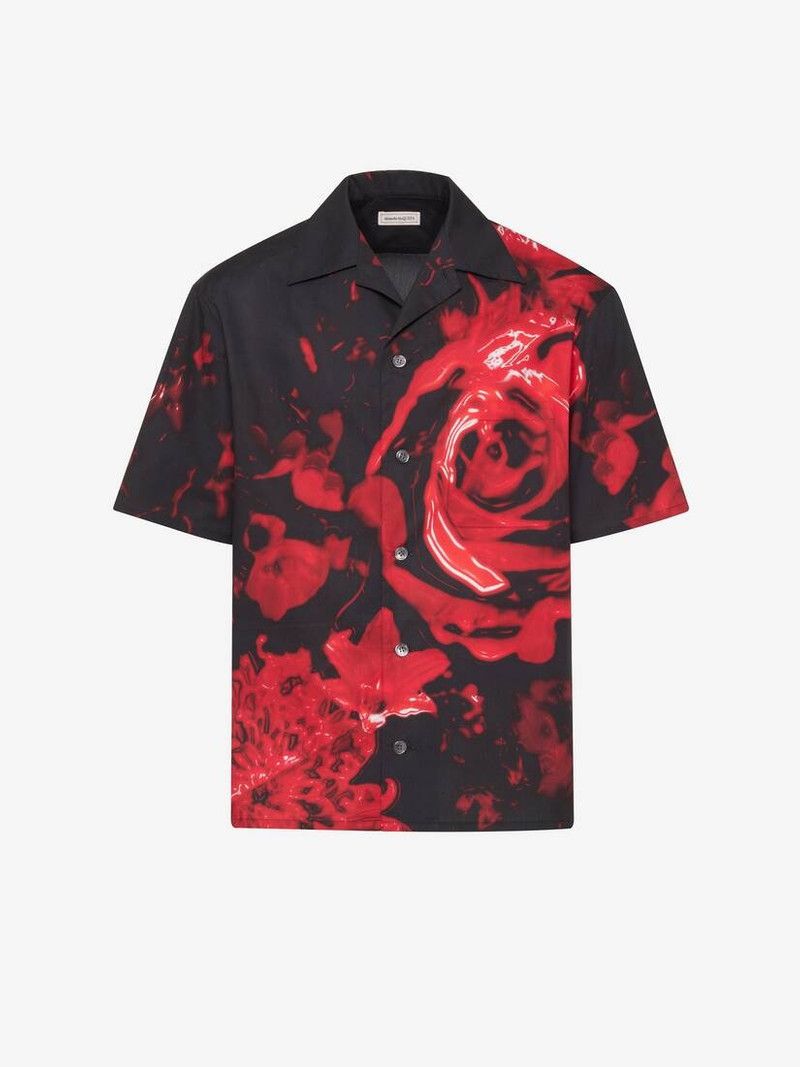 Alexander McQueen o1srvl11e0226 Wax Flower Hawaiian Shirt In Multicolor Size US S / EU 44-46 / 1 - 1 Thumbnail
