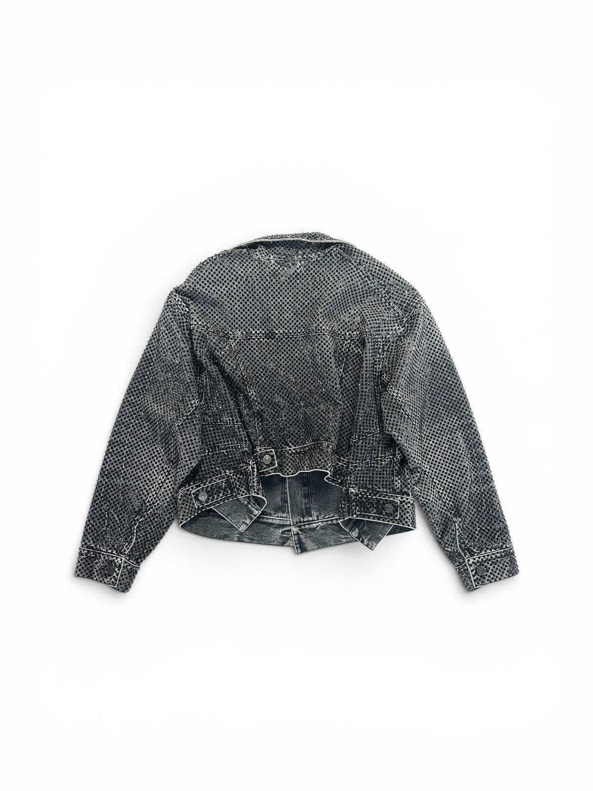 Balenciaga Balenciaga Asymmetrical Rhinestone Trucker Denim Jacket Size US M / EU 48-50 / 2 - 2 Thumbnail