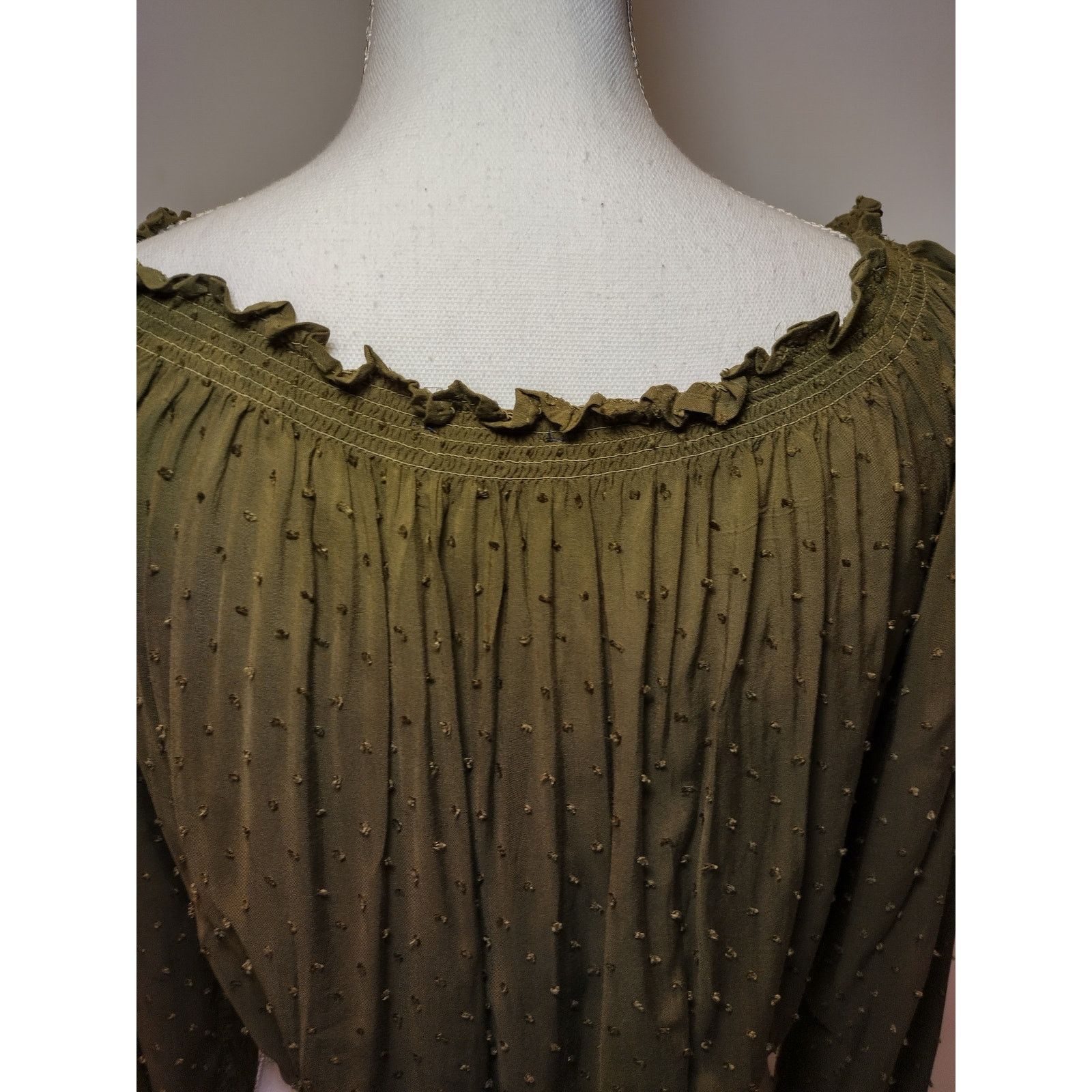 Aeropostale Aeropostale Women Blouse Cropped Off The Shoulder French Dot Size L / US 10 / IT 46 - 7 Thumbnail