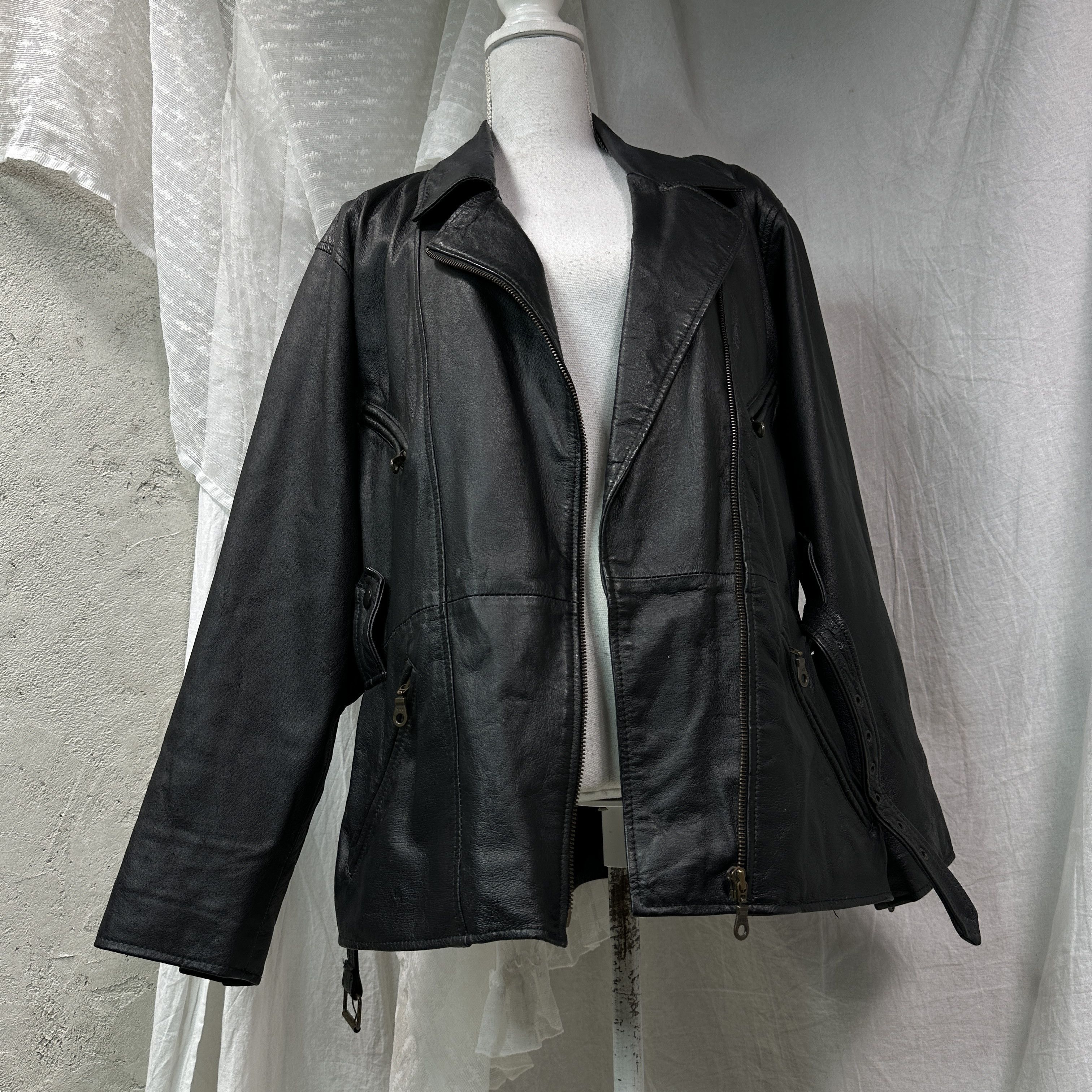 Vintage Vintage Avant Garde Leather Grunge Biker Moto Jacket Y2K Size US L / EU 52-54 / 3 - 5 Thumbnail