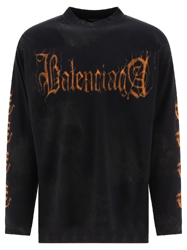 Balenciaga oversized t-shirt heavy metal vintage jersey washed black Size US XS / EU 42 / 0 - 1 Thumbnail