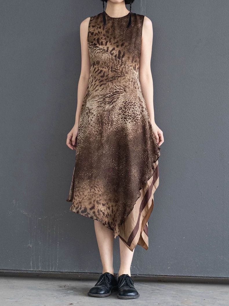 KENZO Leopard patchwork silk dress vintage