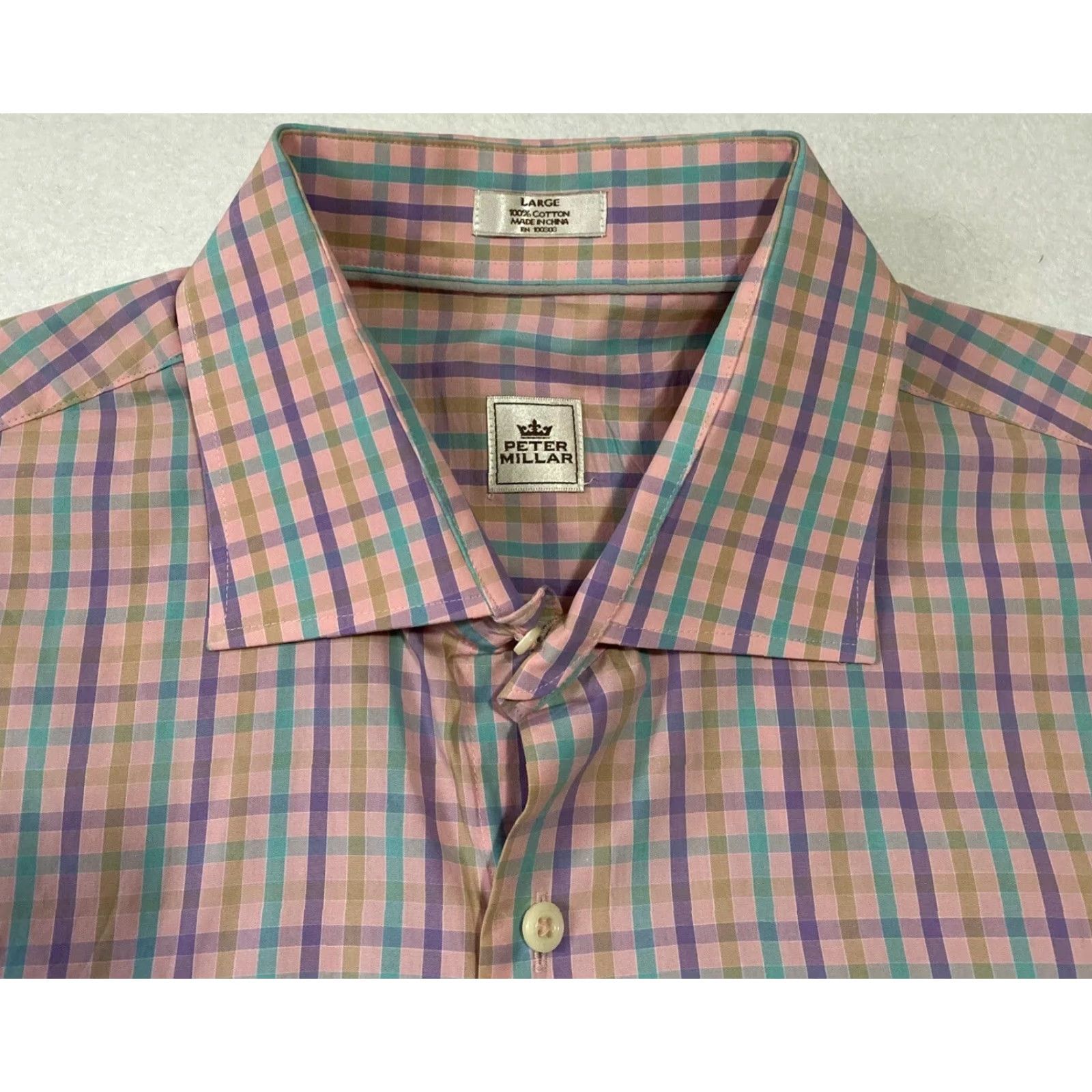 Peter Millar Peter Millar Button-Down Dress Shirt Men L Multicolor Long Sleeve Non-Iron Pockets 26-22 Size US L / EU 52-54 / 3 - 3 Thumbnail