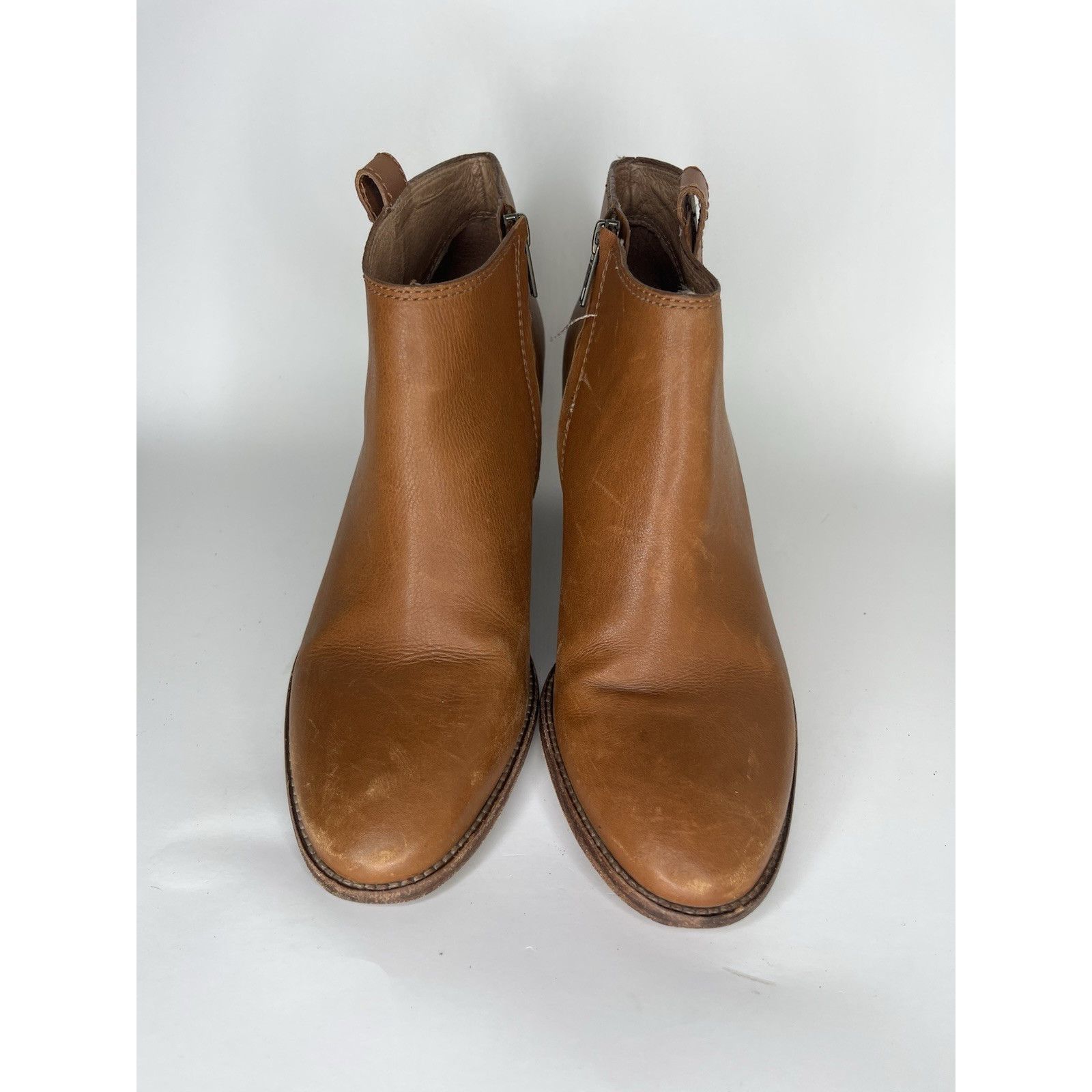 Madewell Madewell Brown Leather Side Zip Ankle Heel Booties Boots Wom Size US 10 / IT 40 - 2 Thumbnail