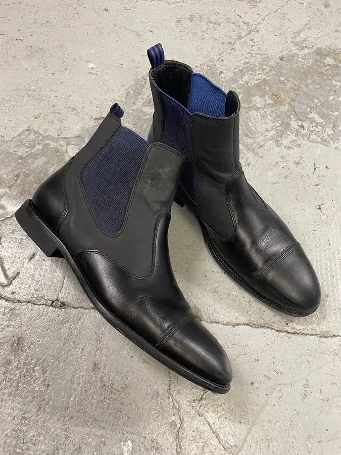 Vintage × Yohji Yamamoto AW2012 Yohji Yamamoto Black Hybrid Chelsea Leather Boots Size US 9.5 / EU 42-43 - 5 Thumbnail