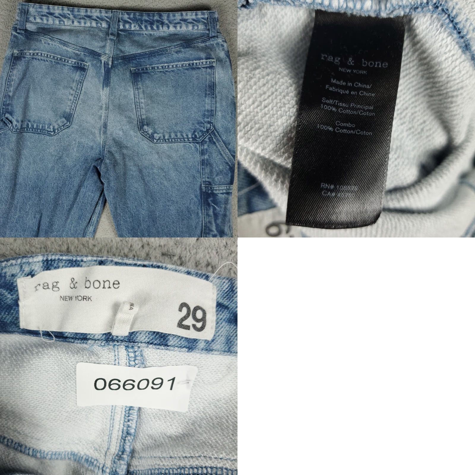 Rag & Bone Rag & Bone Jeans Womens 29X30 Relaxed Straight Carpenter Terry Cloth Lined Blue Cotton Blend Zip Button Pockets 30 In Inseam Regular Size 29 Ballroom? Size 29" - 8 Thumbnail