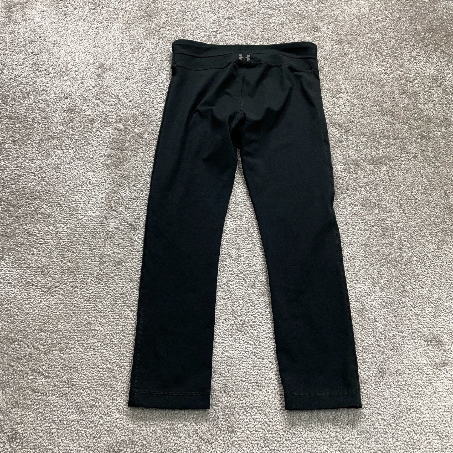 Under Armour Under Armour Cropped Leggings Womens Small Black Mid Rise Active Gym Yoga 26x22 Size 28" / US 6 / IT 42 - 2 Thumbnail