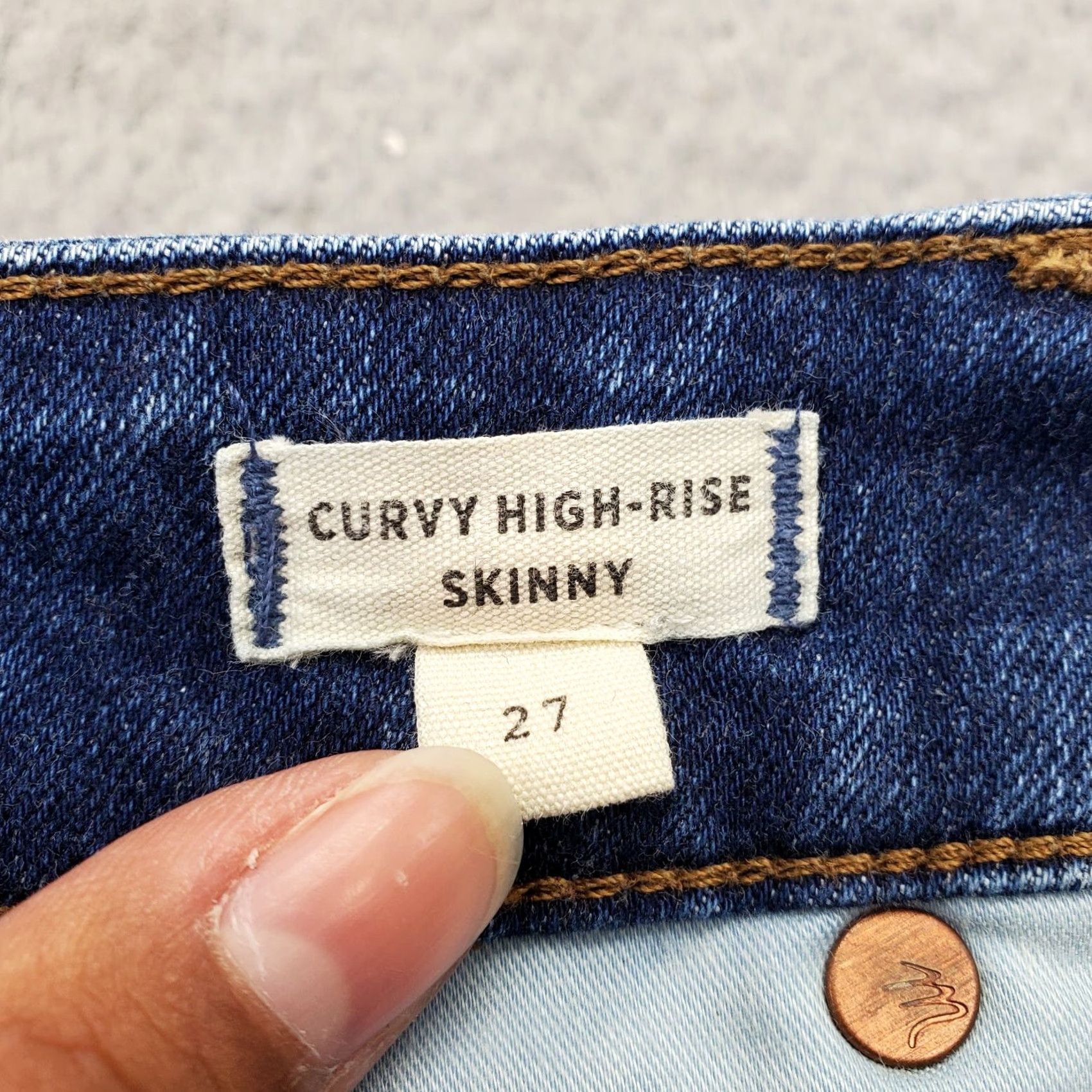 Madewell Madewell Whiskered Skinny Jeans Women's 27 Blue Denim High Rise Slim Fit Size 27" / US 4 / IT 40 - 7 Thumbnail