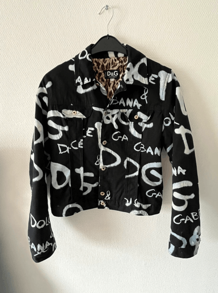 Dolce & Gabbana × Vintage Dolce Gabbana Jacket Denim Graffiti Jeans Vintage women Size L / US 10 / IT 46 - 1 Thumbnail