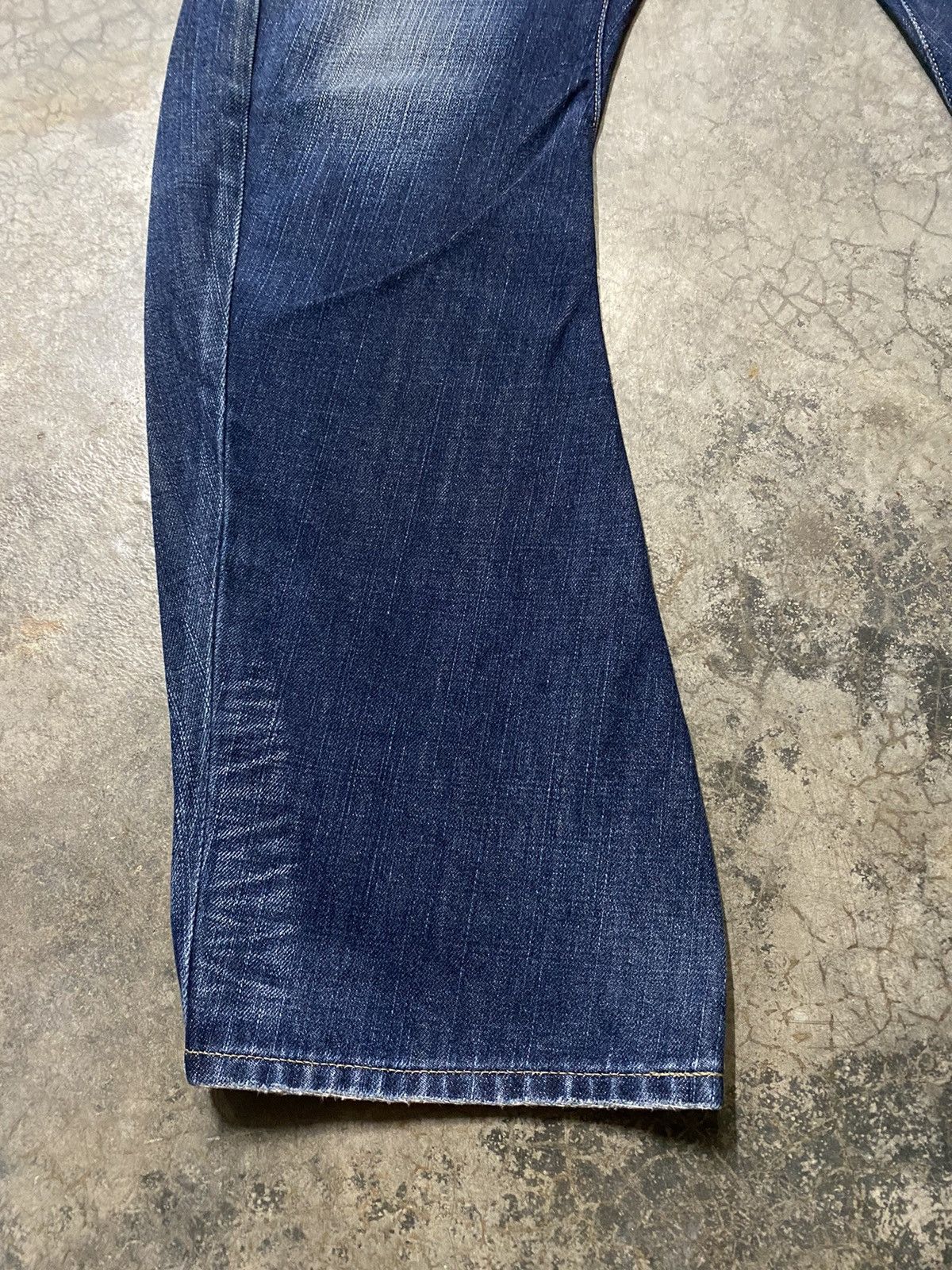 Edwin × Hysteric Glamour × Tornado Mart Baggy Jeans Japanese Edwin Crossbones Distressed Jeans Size US 34 / EU 50 - 7 Thumbnail