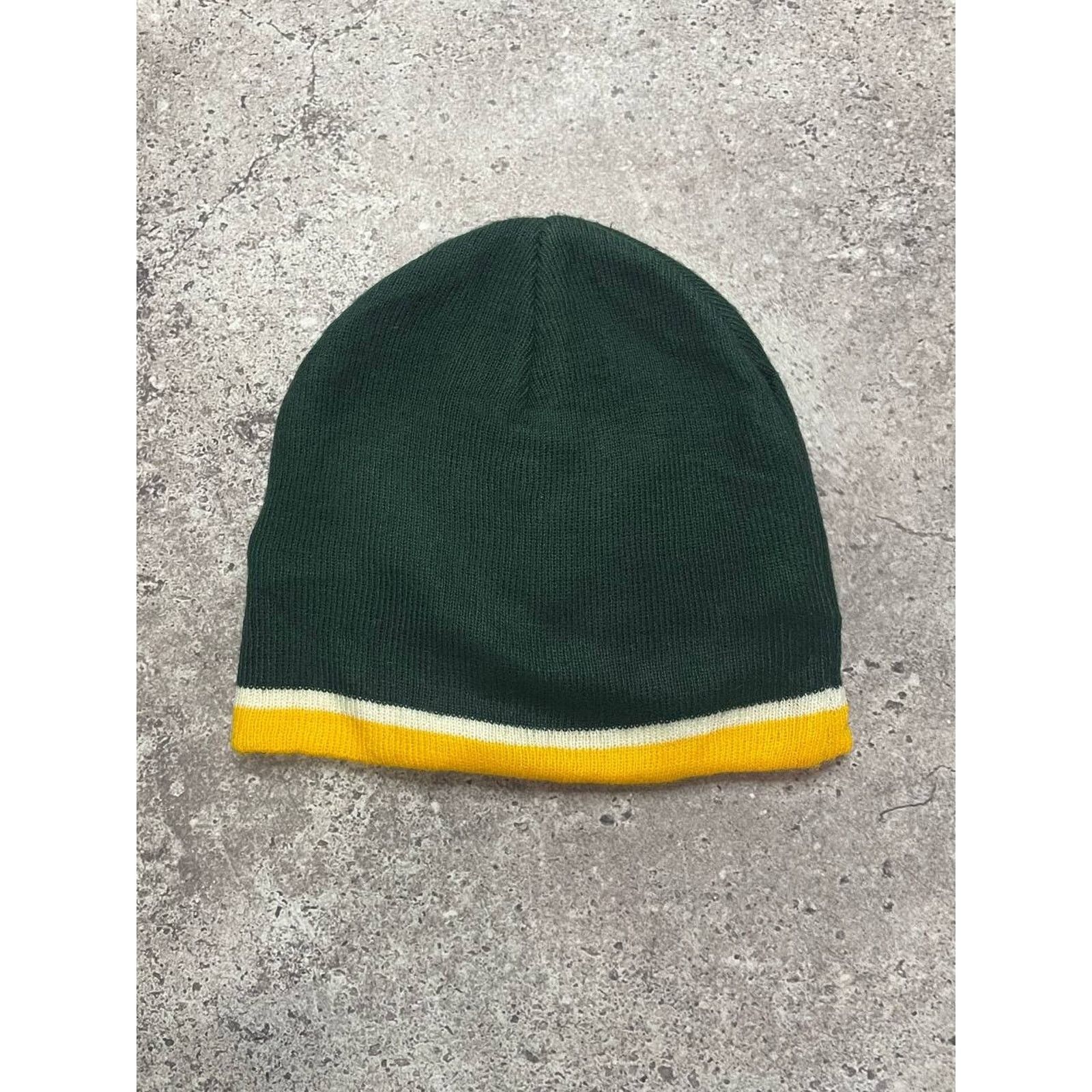 NFL × Vintage Vintage Green Bay Packers Green Yellow Knit Beanie Hat Size ONE SIZE - 2 Thumbnail