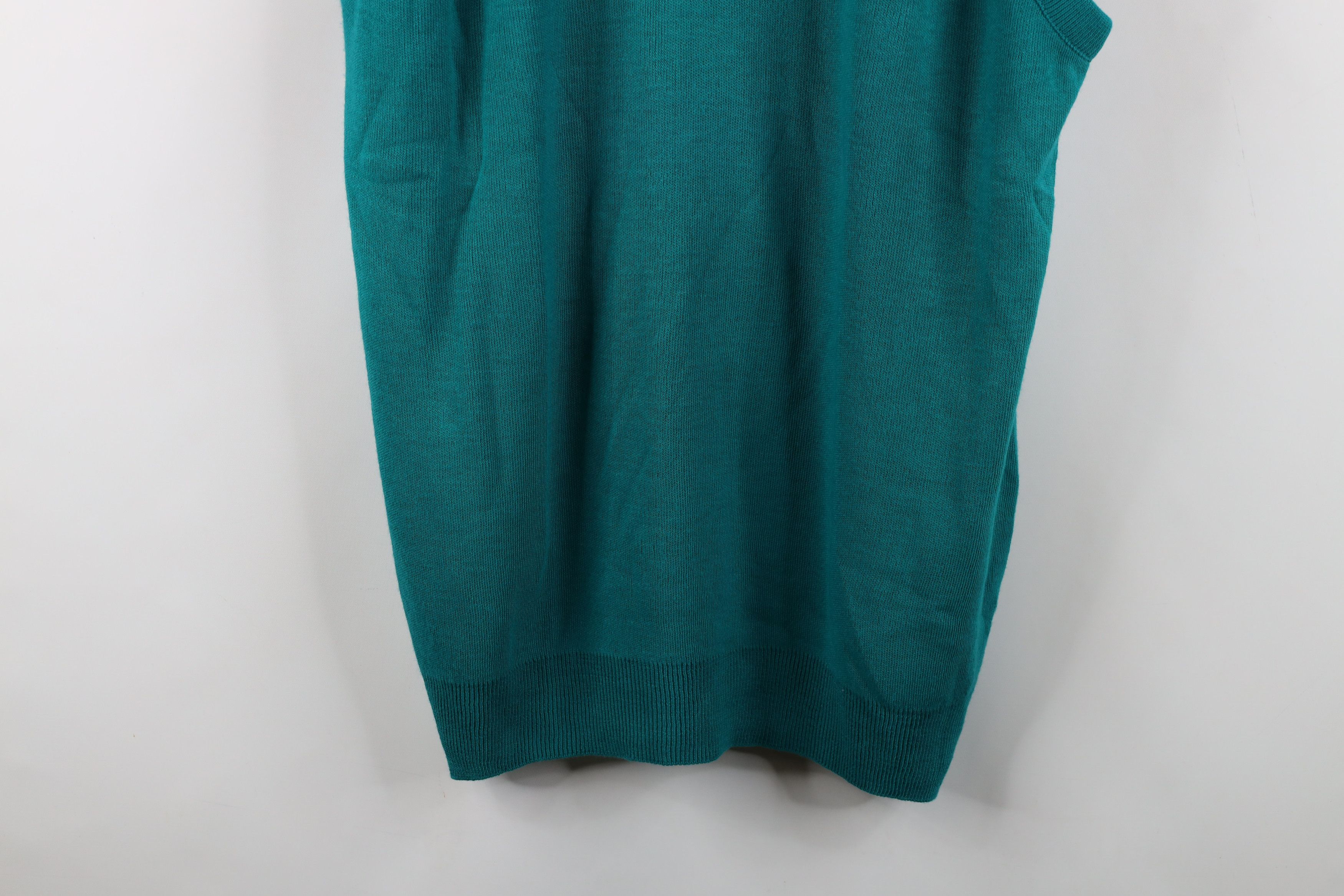 Vintage Vintage 90s Streetwear Knit V-Neck Sweater Vest Teal USA Size US XXL / EU 58 / 5 - 3 Thumbnail