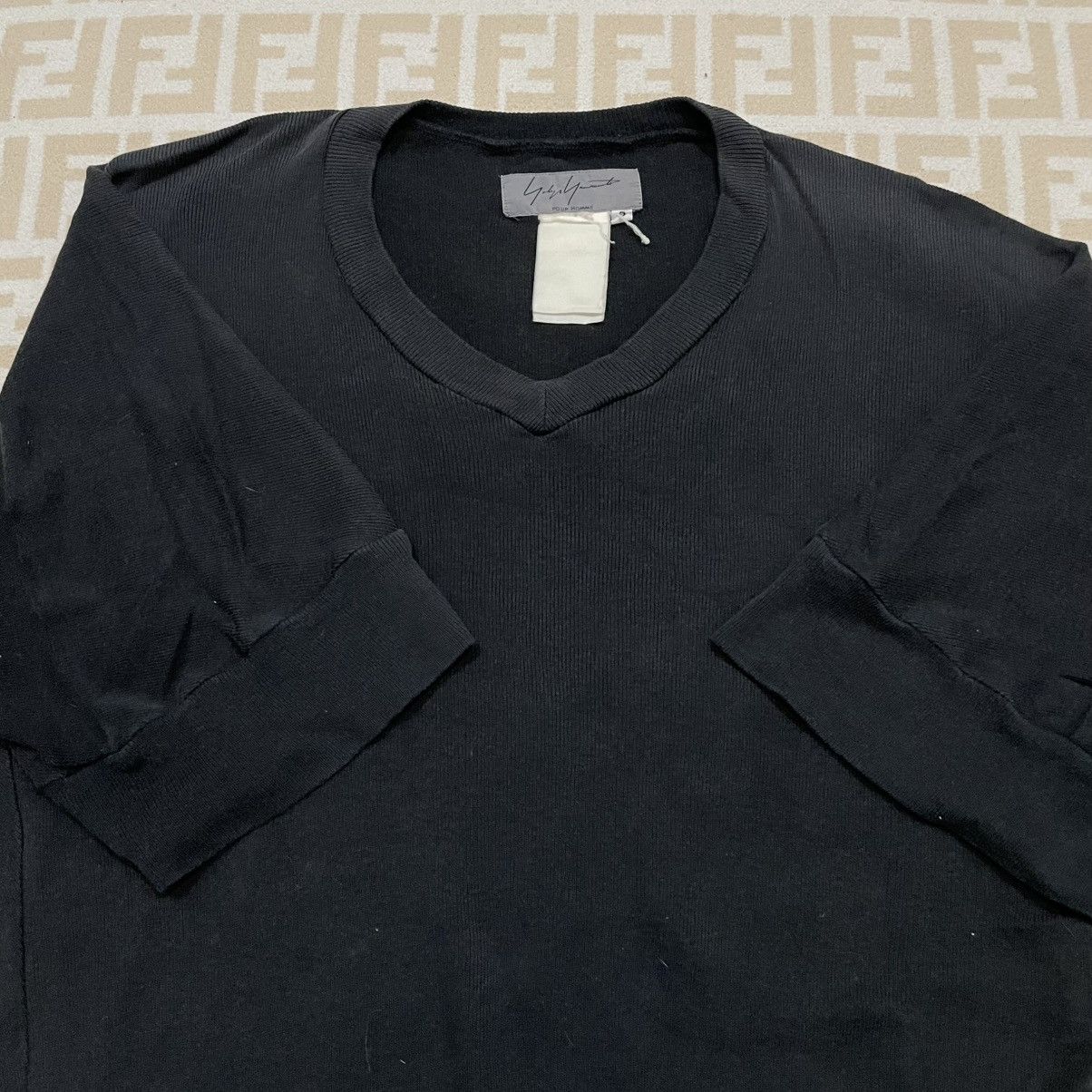 Vintage × Yohji Yamamoto Vintage Yohji Yamomoto Plain V Neck Tee Size US M / EU 48-50 / 2 - 3 Thumbnail