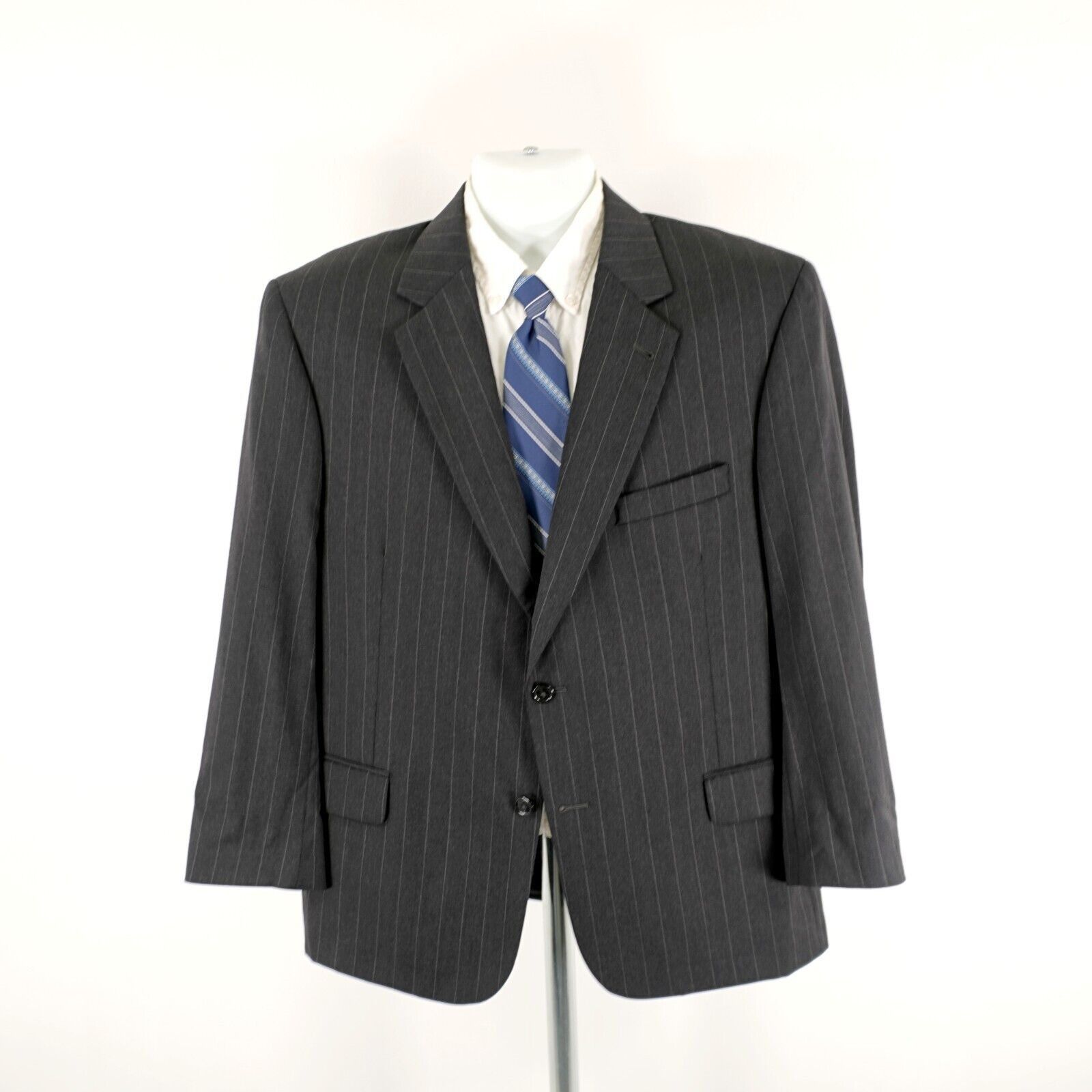 Jos. A. Bank Jos A Bank Signature Wool Gray Striped 2 Button 2 Piece Suit Size 42S - 9 Thumbnail