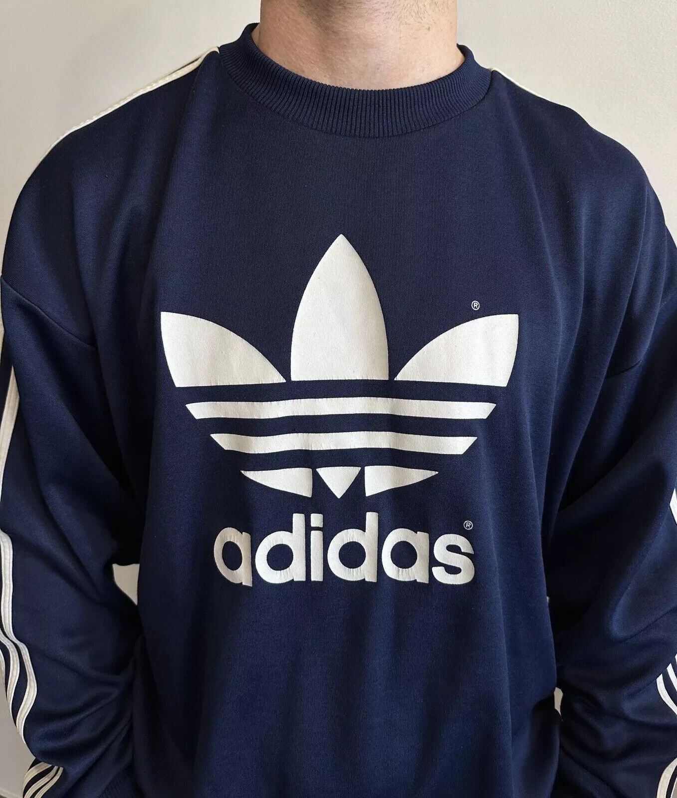 Adidas VINTAGE ADIDAS 1990s 90s Y2K SWEATSHIRT BIG LOGO SWEATER Size US L / EU 52-54 / 3 - 2 Thumbnail