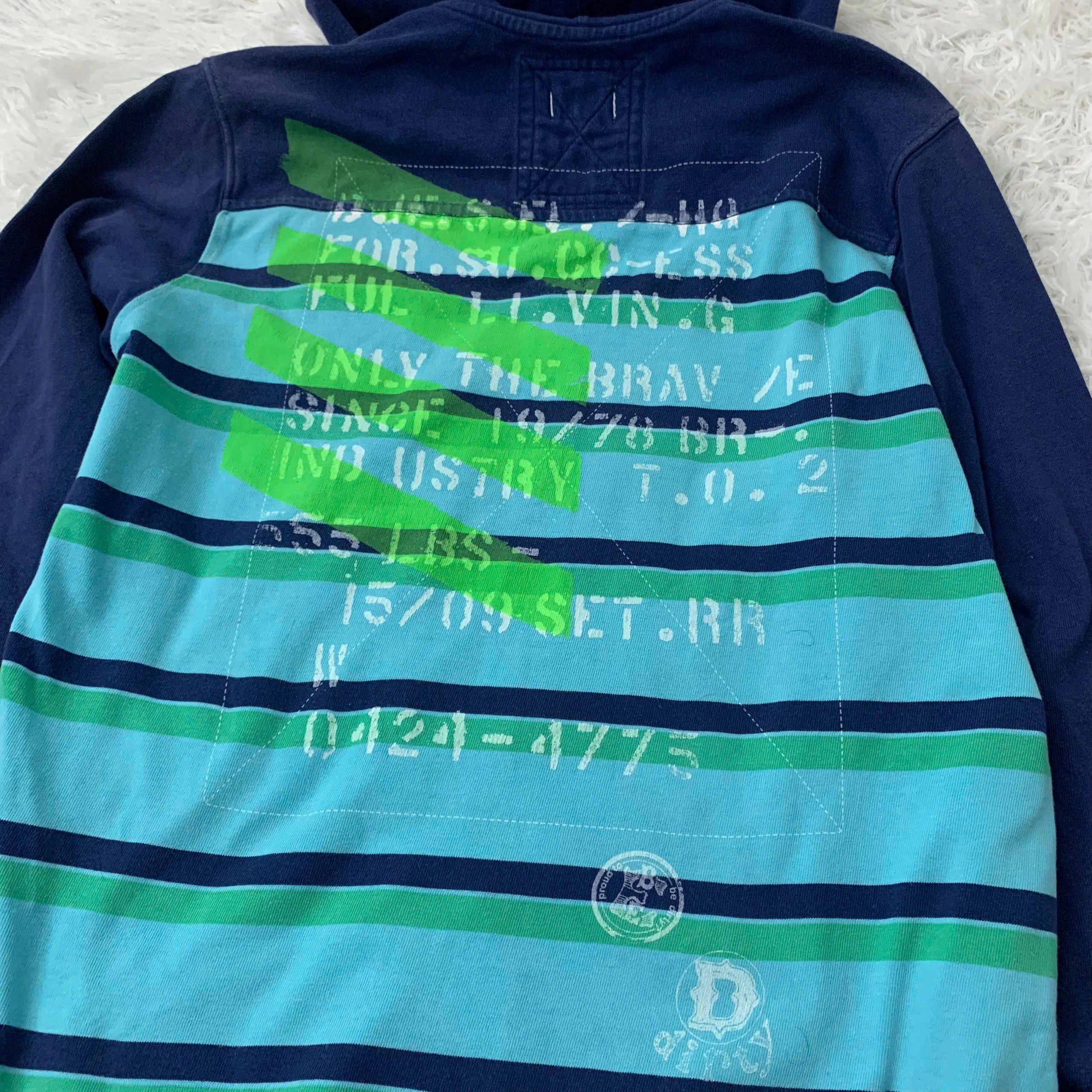 Diesel Diesel Archive Hybrid Hoodie - Deconstructed Striped Zip-Up Size US L / EU 52-54 / 3 - 6 Thumbnail