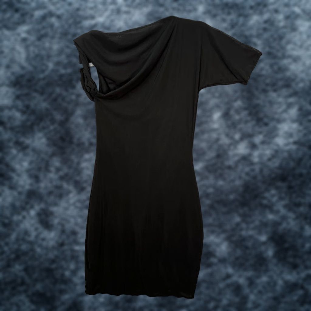 Vintage Khy Bodycon Dress Women's Medium Black One-Shoulder Knotted Short Dress Party/Cocktail Size M / US 6-8 / IT 42-44 - 1 Thumbnail
