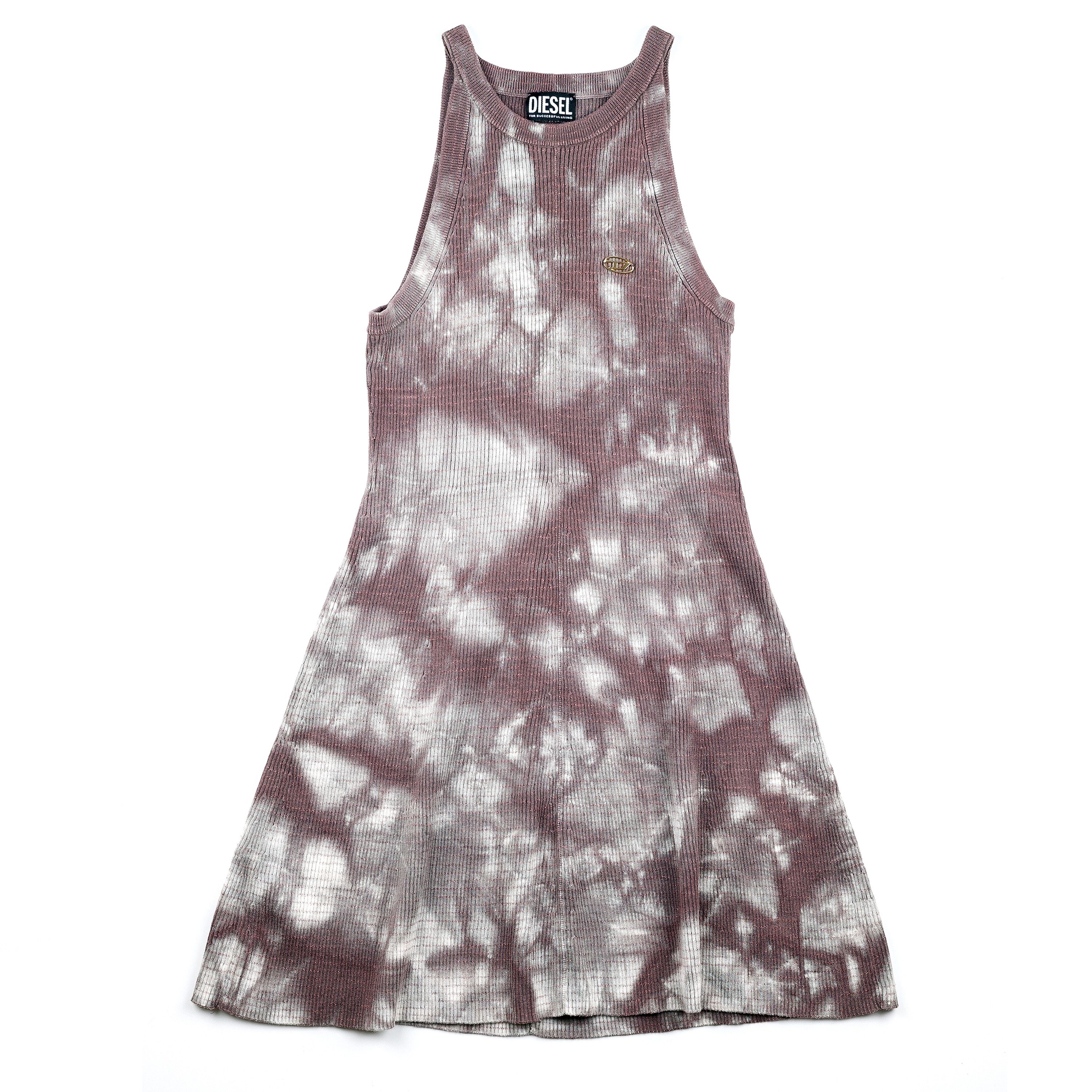 Diesel “M-Eugenie” Tie Dye Brown Halter Mini Dress