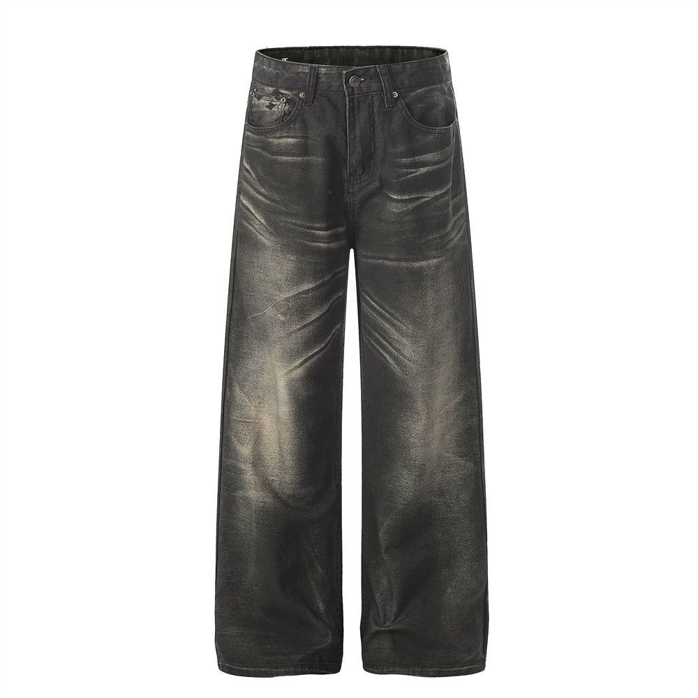 Vintage Men's Heavy-Duty Loose-Fit Distressed Dirty Denim Jeans Size US 32 / EU 48 - 1 Thumbnail