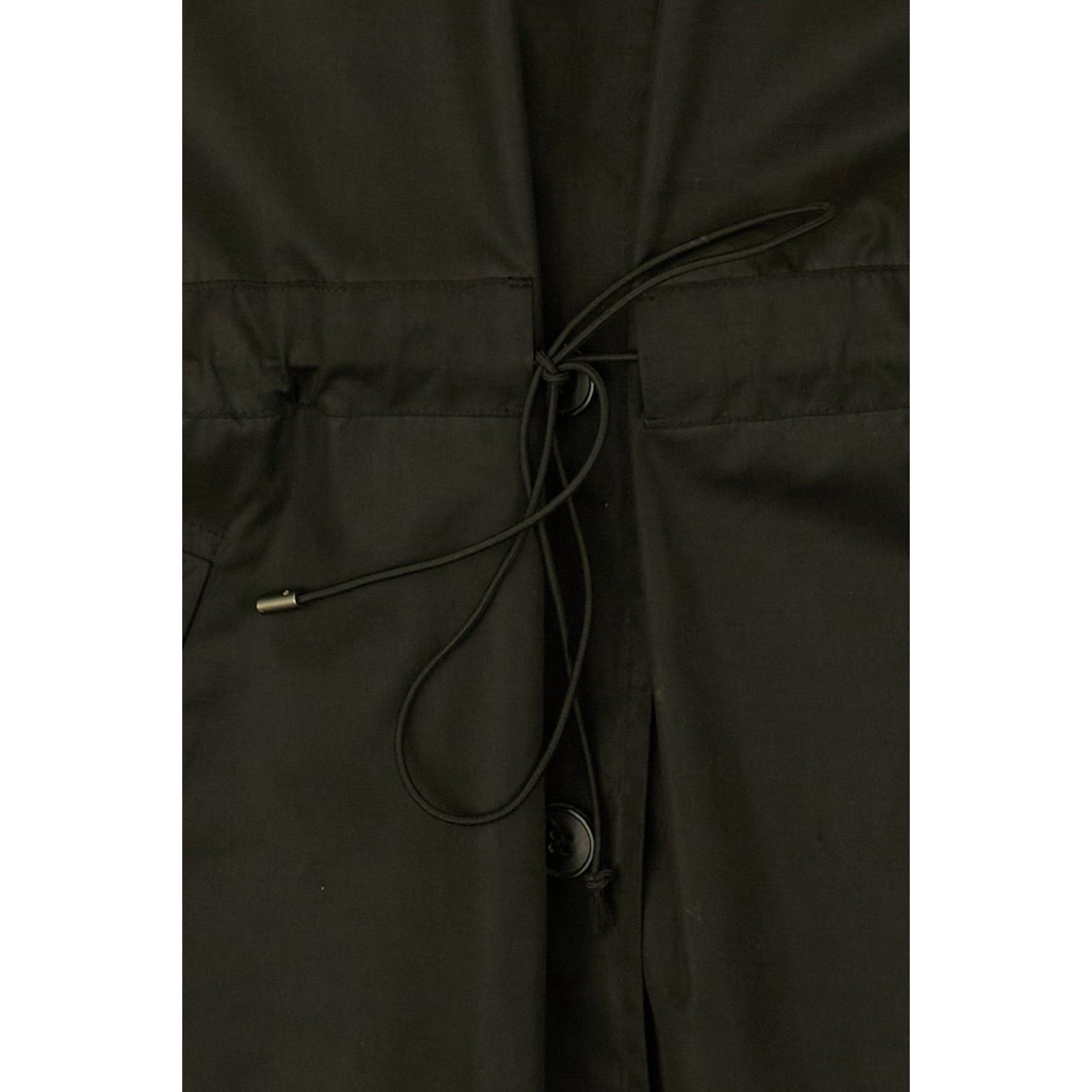 Jil Sander Black Nylon Drawstring Coat Size L / US 10 / IT 46 - 3 Thumbnail