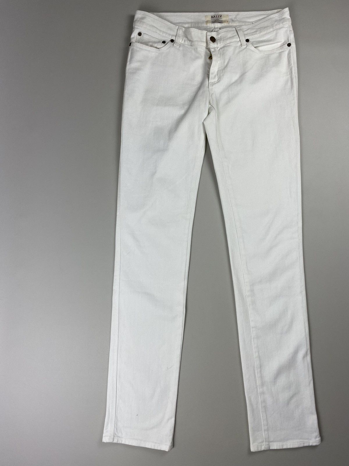 Bally Bally Ladies denim jeans size US 10 IT 44 white Size 32" / US 10 / IT 46 - 2 Thumbnail