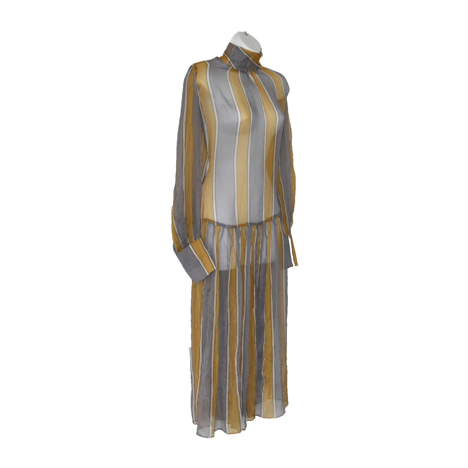 Zimmermann ZIMMERMANN Striped Silk Georgette Sabotage Midi Dress Sz 2 Size XS / US 0-2 / IT 36-38 - 2 Thumbnail