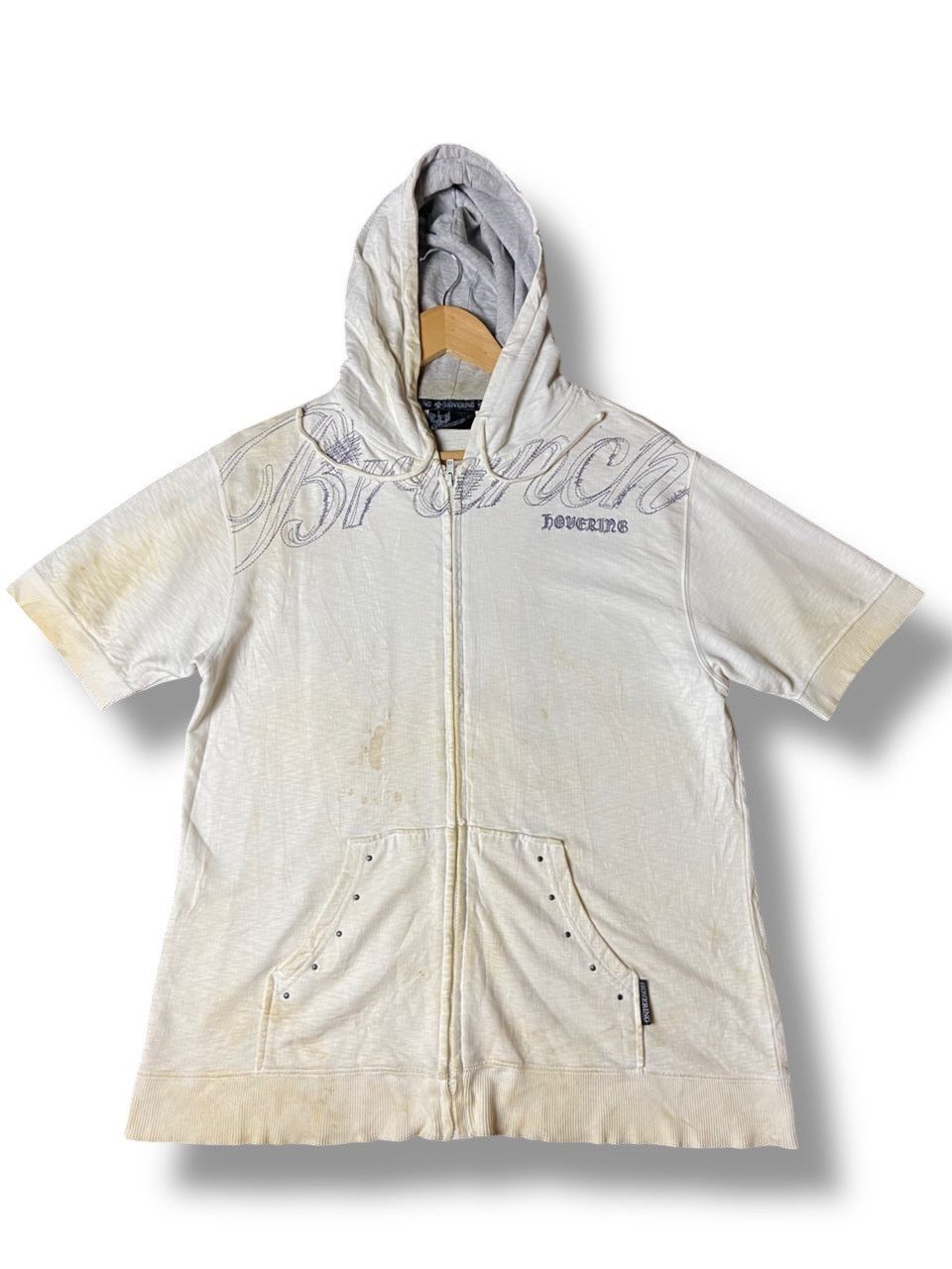 Japanese Brand Hovering Short Sleeve Full Zip Hooded Jacket (147) Size US XS / EU 42 / 0 - 1 Thumbnail