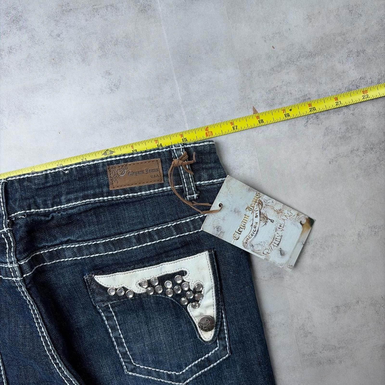 Other Y2K Blue Elegant Jeans Grunge Deadstock Bootcut Denim Jeans Size 34" / US 12 / IT 48 - 6 Thumbnail