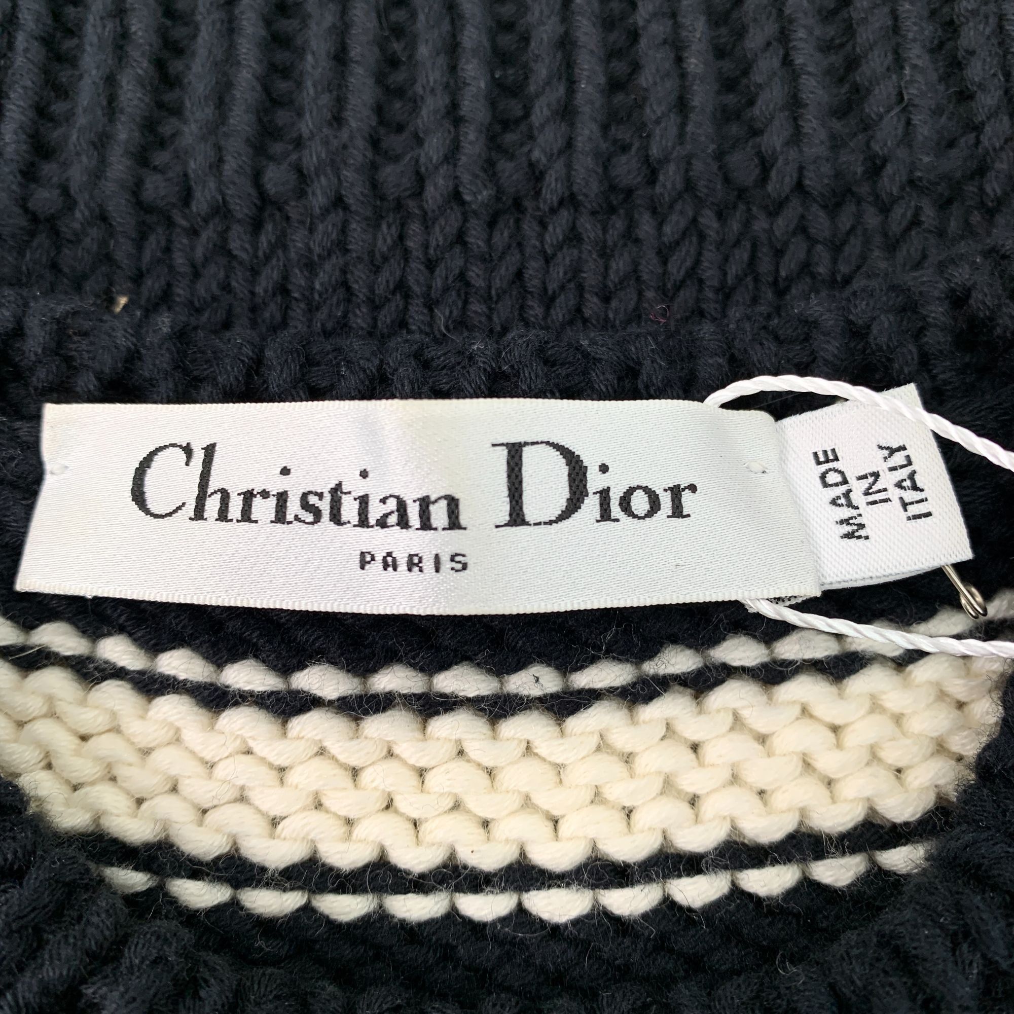 Dior Christian Dior Black Striped Cotton Sleeveless Knit Vest (Si Size XXS / US 00 / IT 34 - 2 Thumbnail