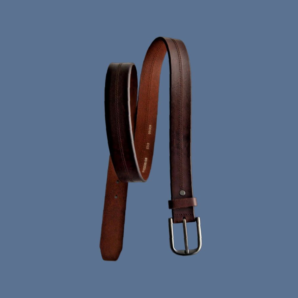 Fossil Fossil Men’s Leather Silver Buckle Brown Belt 44 Dress Belt Buckle Adjustable Solid Leather 110/44 Mens Belt Size 44 - 1 Thumbnail