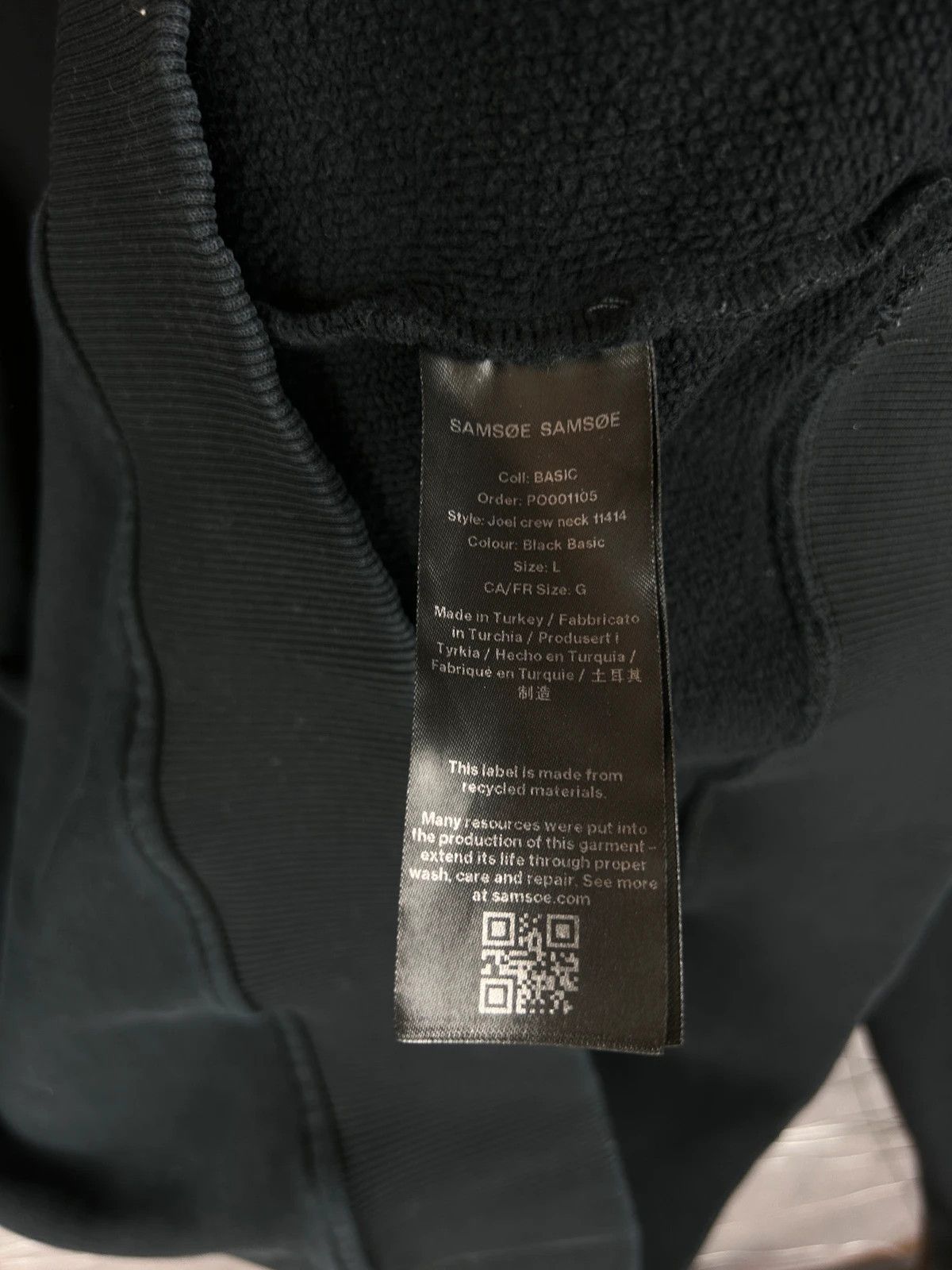 Designer × Samsoe Samsoe Samsoe Samsoe black crewneck mini logo print Size US L / EU 52-54 / 3 - 6 Thumbnail