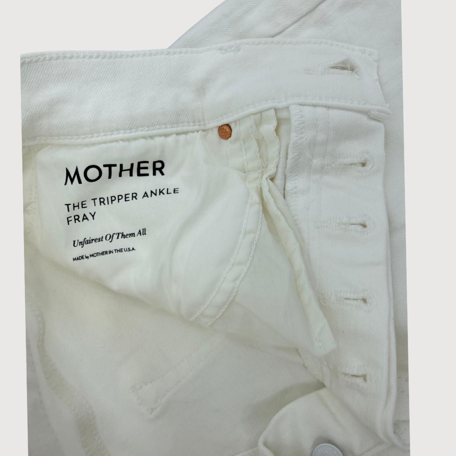 MOTHER Mother The Tripper Ankle Fray Jeans White 28 Size 28" / US 6 / IT 42 - 3 Thumbnail