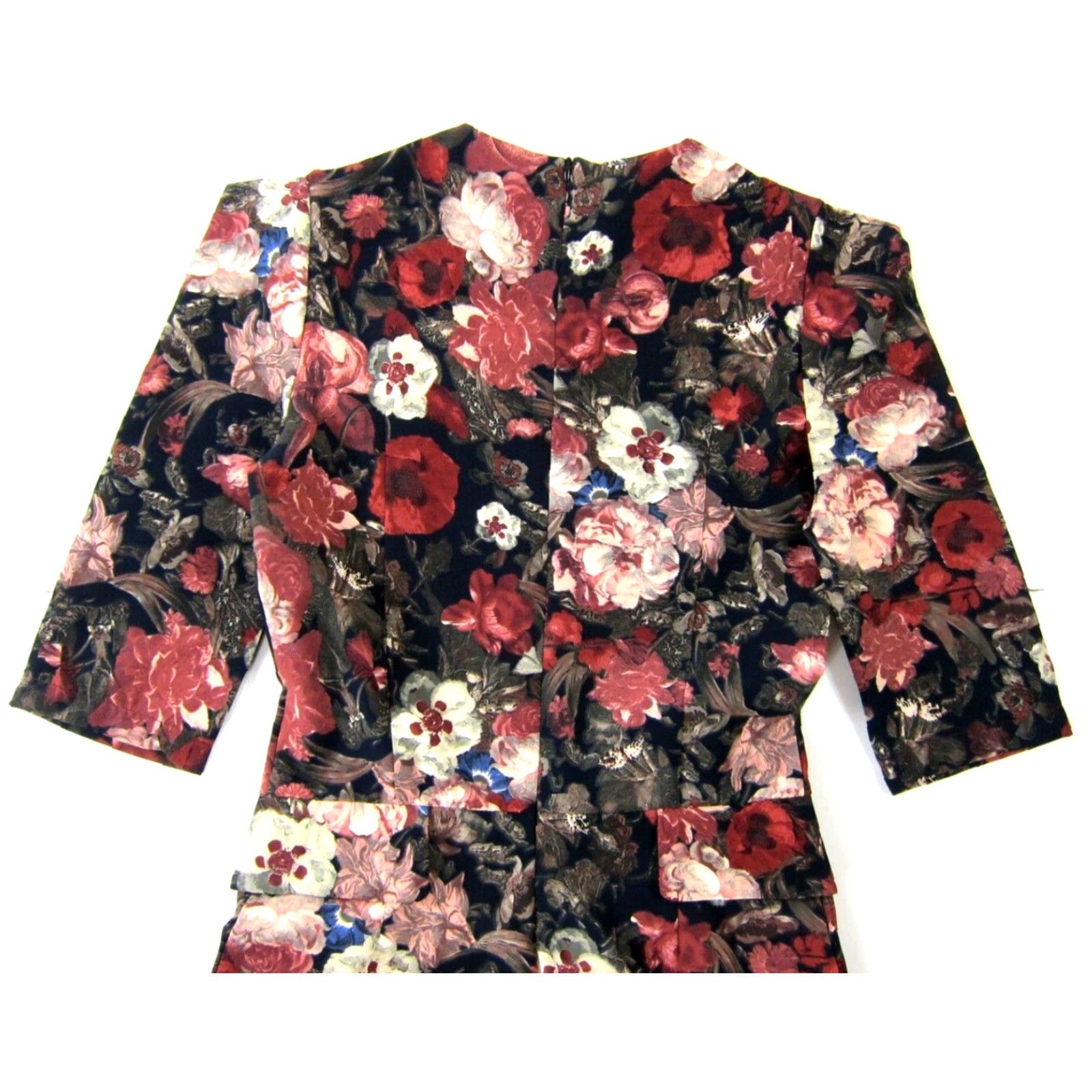 Vintage Lavish Alice Pink Brown Blue Floral Stretch Shorts Romper Jumpsuit UK 8 US 4/S Size 28" / US 6 / IT 42 - 5 Thumbnail