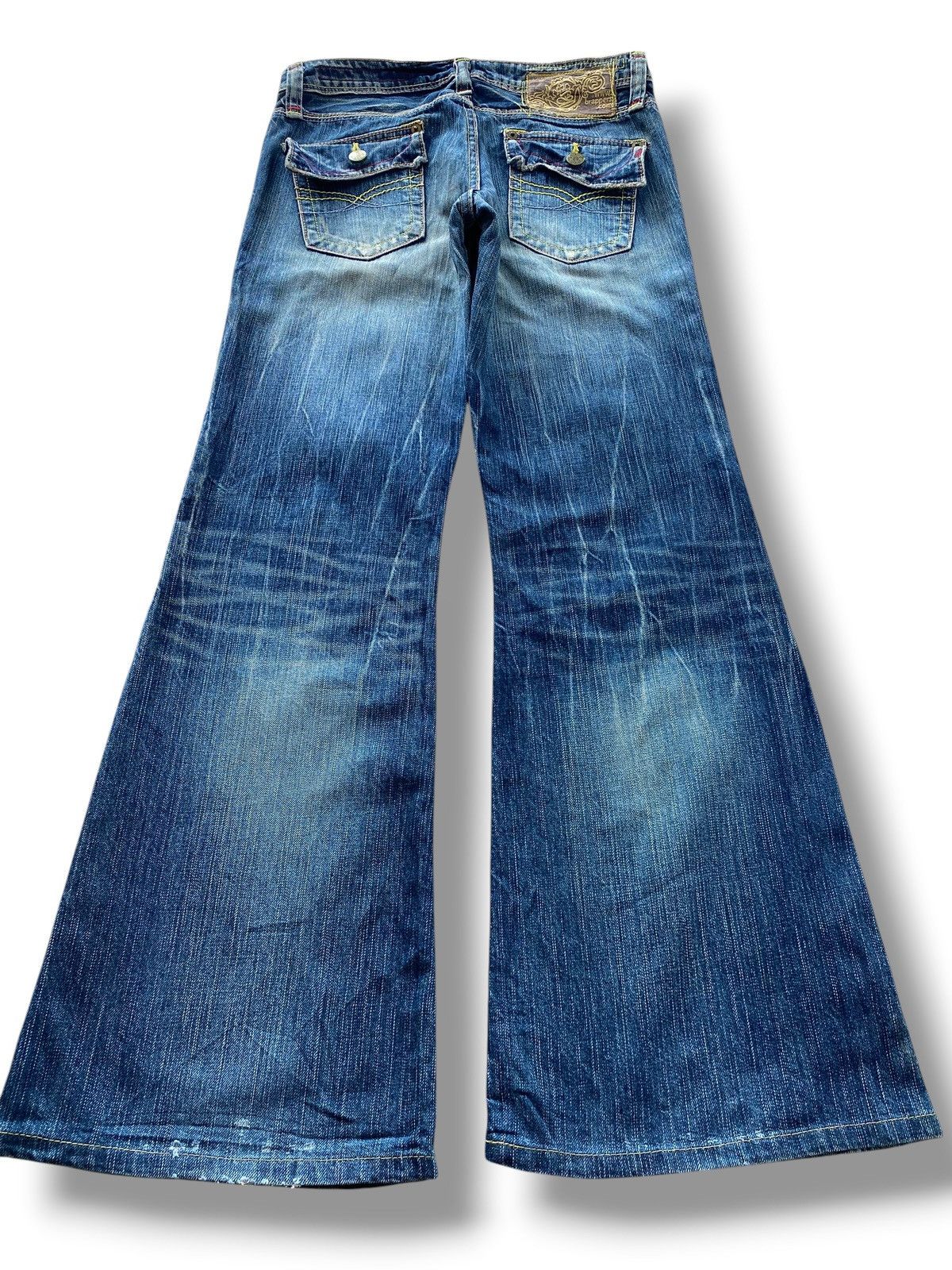 Japanese Brand Brapper Faded Wash Whiskered Style Boot Cut Jeans Size US 28 / EU 44 - 3 Thumbnail