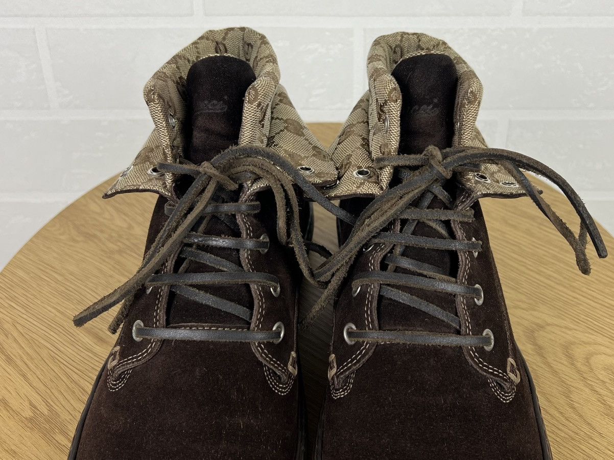 Gucci GUCCI Boots Suede Leather Shoes GG Monogram Logo Brown Men’s Size US 8 / EU 41 - 6 Thumbnail