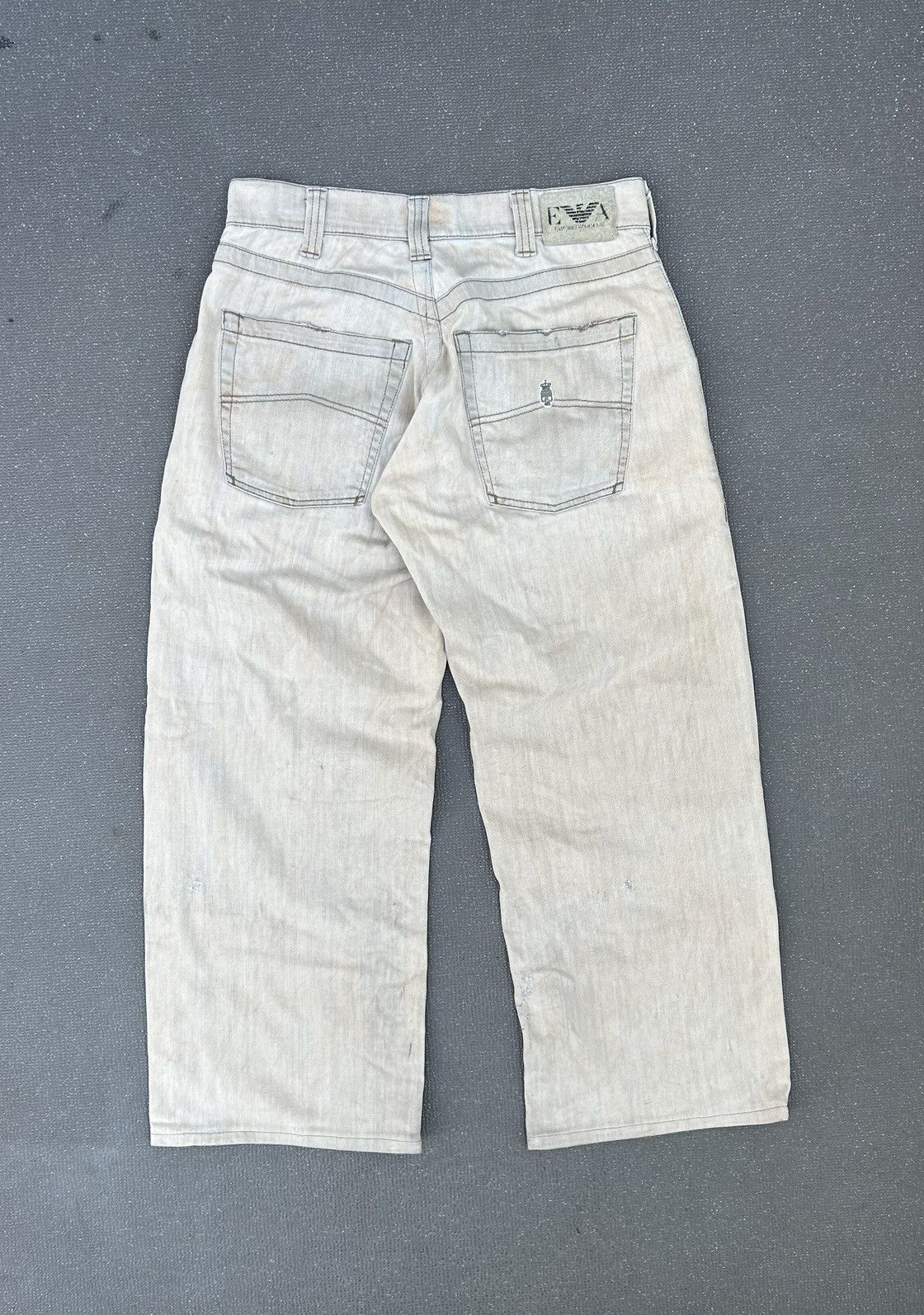 Emporio Armani Emporio Armani distressed super baggy faded tea denim pants Size US 31 - 6 Thumbnail