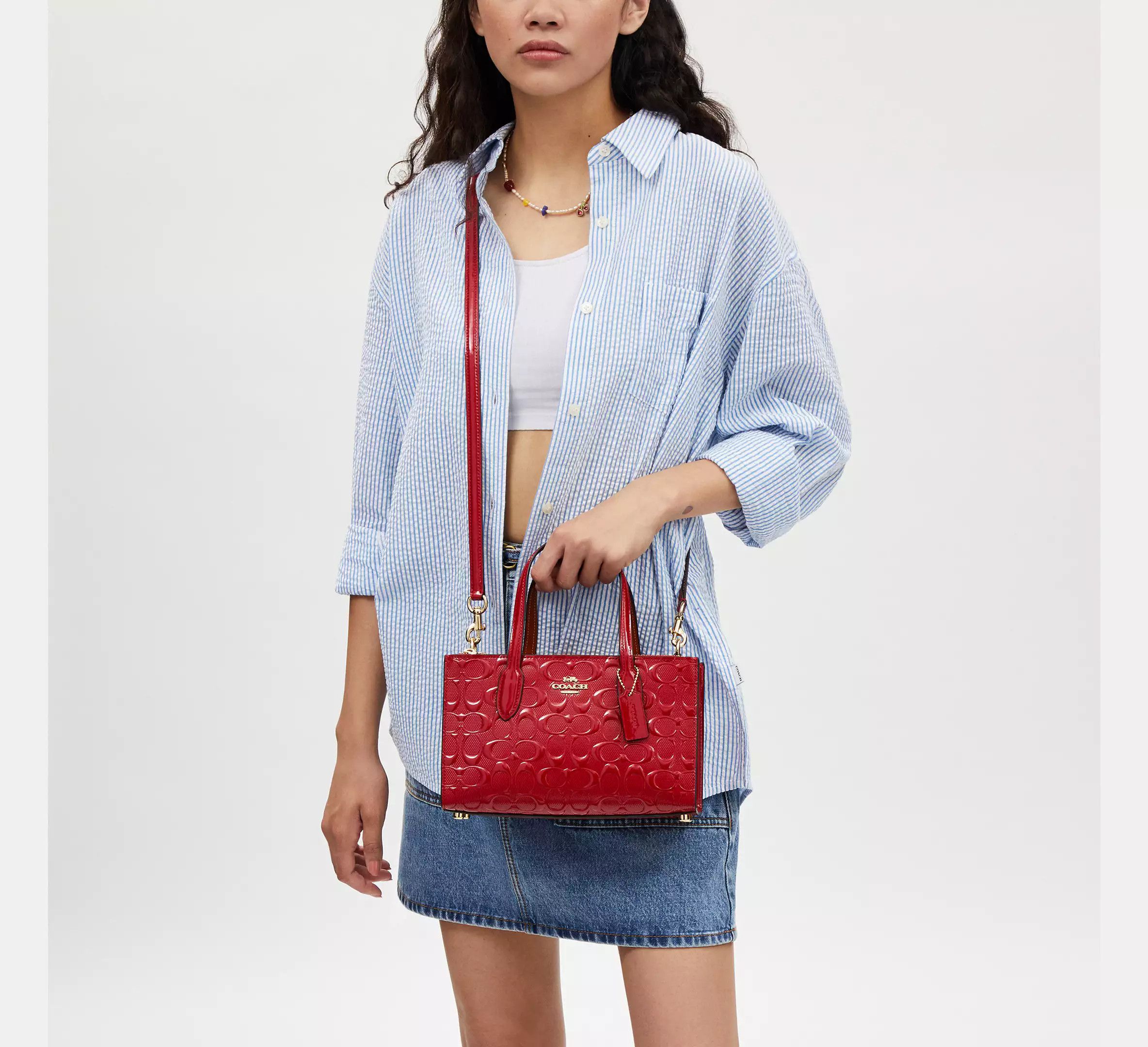 Coach Nina Small Tote Bag In Signature Leather CV400 Size ONE SIZE - 11 Thumbnail
