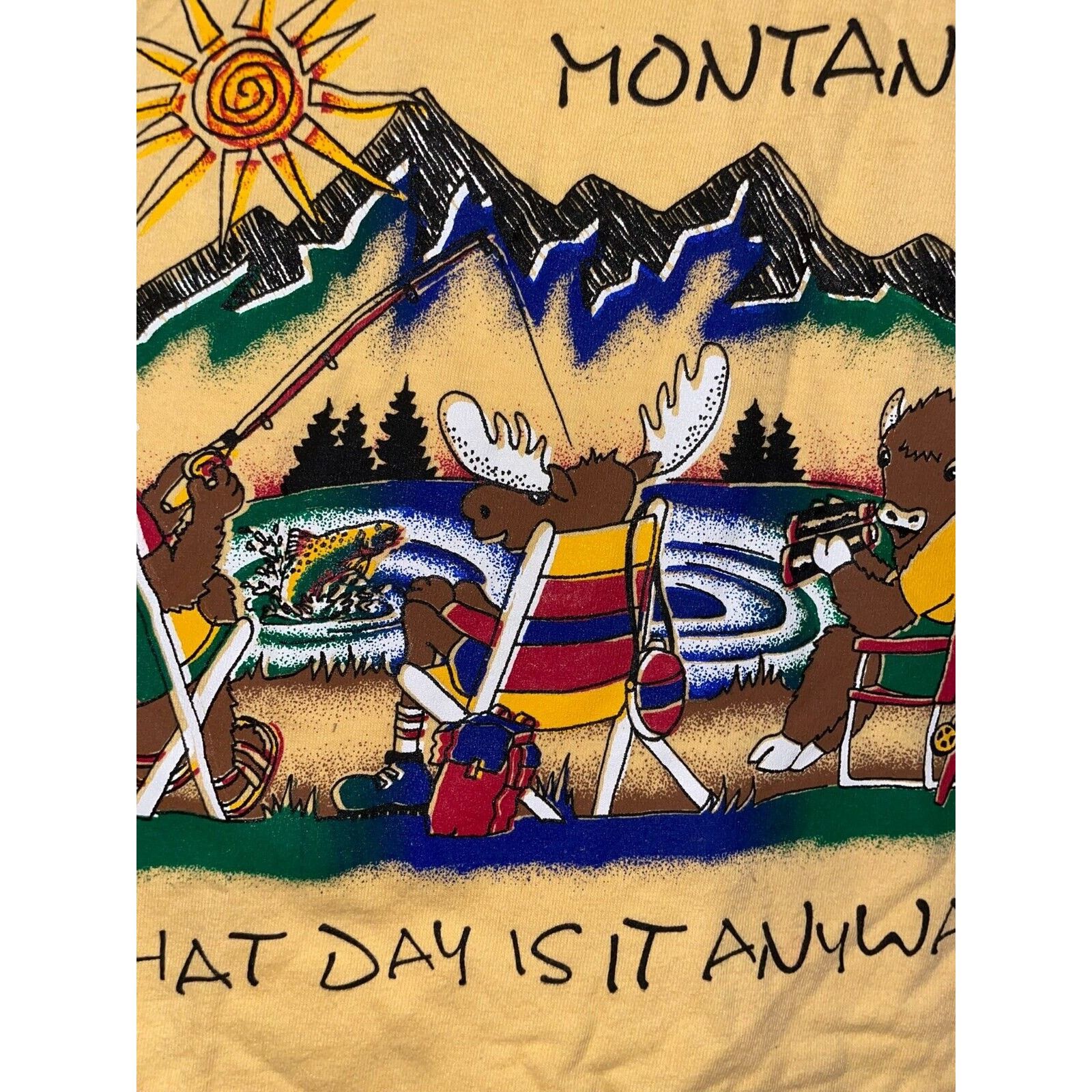 Vintage Vintage Montana Nature Shirt Moose Bear Animal Tee STAINED Size US L / EU 52-54 / 3 - 4 Thumbnail