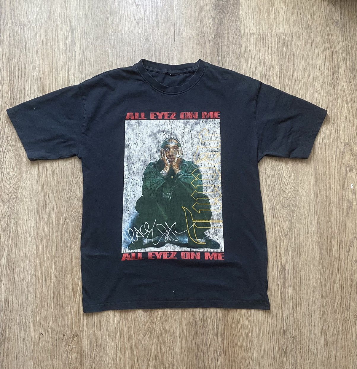 Band Tees × Vintage Vintage 2pac Shakur T Shirt Black "All Eyez On Me" Size M/L Size US M / EU 48-50 / 2 - 1 Thumbnail