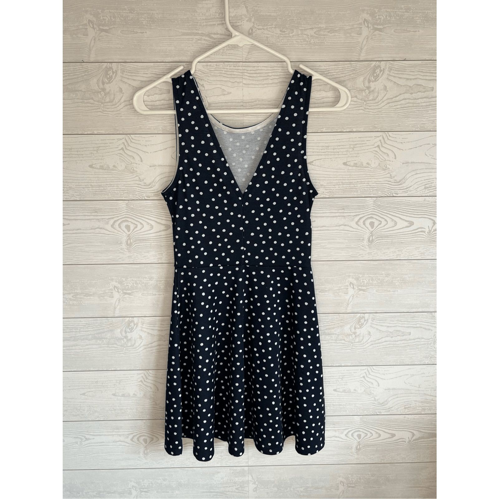 Divided Divided Navy Polka Dot fit & flare sleeveless dress Size 6 Size M / US 6-8 / IT 42-44 - 2 Thumbnail