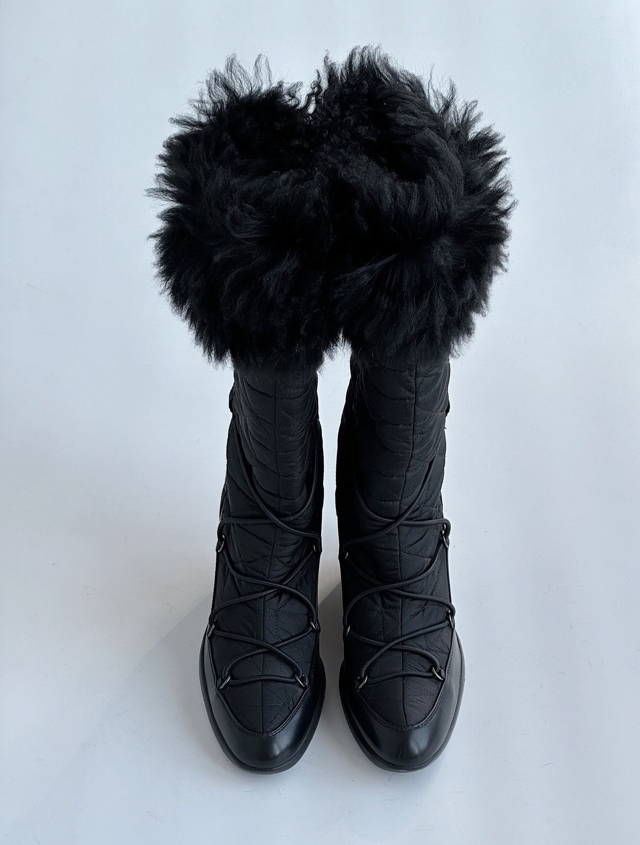 Prada *sz39.5* PRADA 2005 Fur Padded Logo Boots shoes vintage rap Size US 9.5 / IT 39.5 - 6 Thumbnail