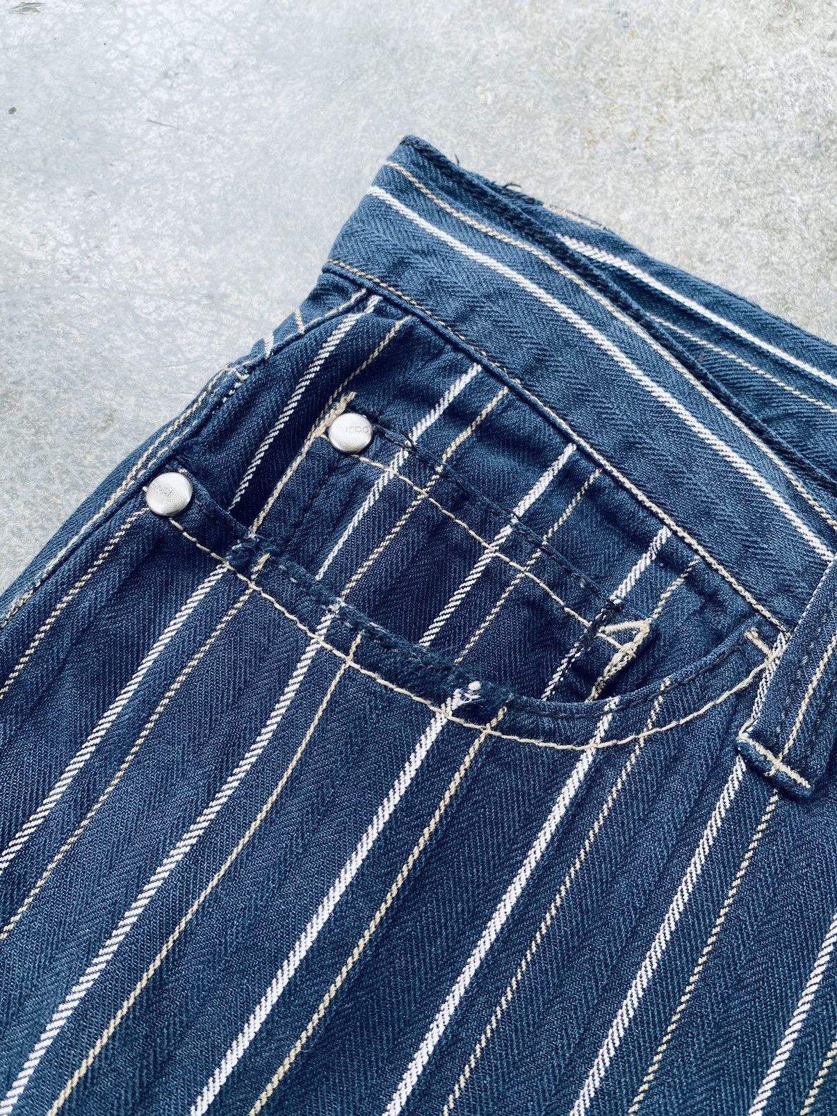 Vintage Vintage Ikka Herringbone Striped Distressed Pants Size US 30 / EU 46 - 12 Thumbnail