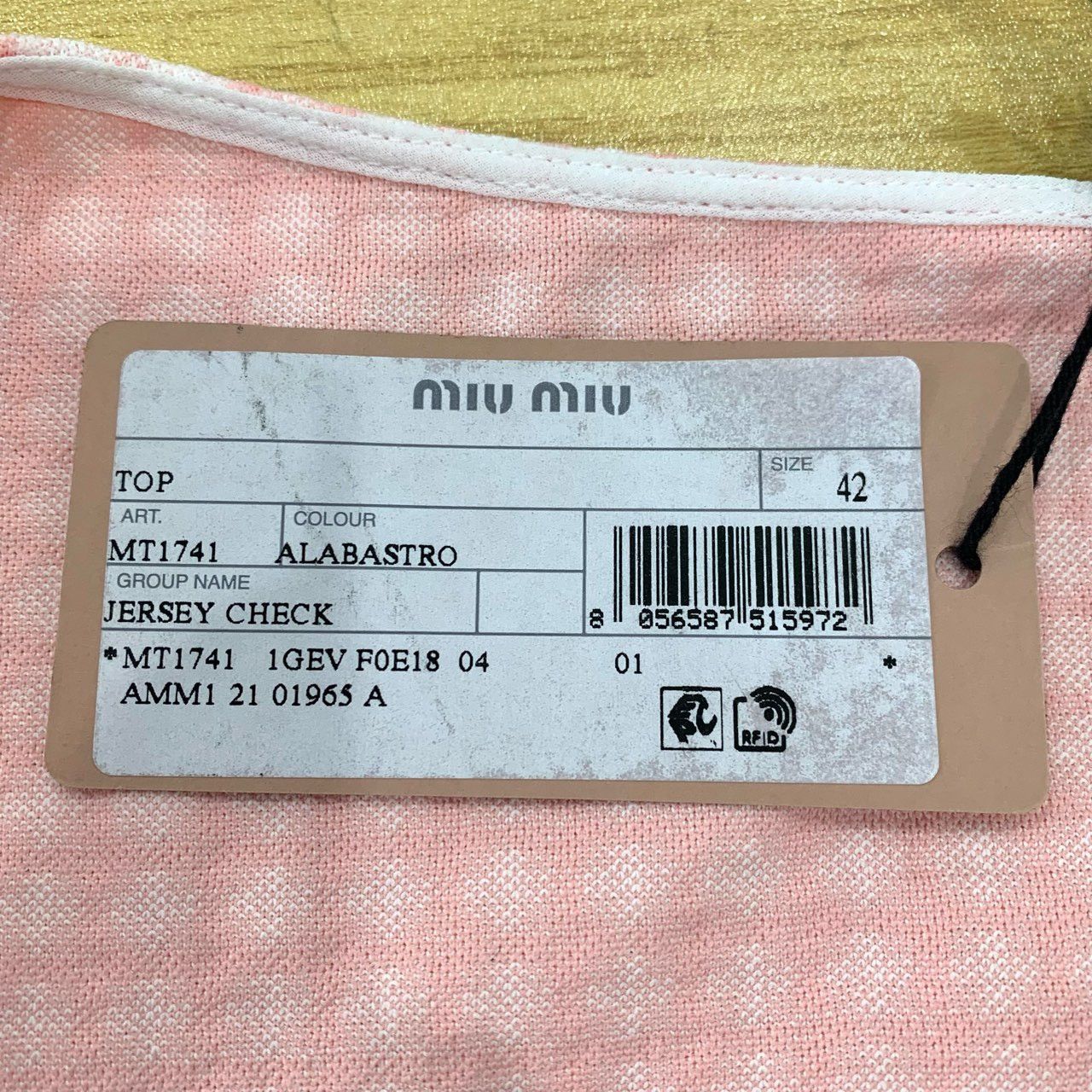 Miu Miu Miu Miu Pink Checkered Round Neck Short-Sleeve T-Shirt Size S / US 4 / IT 40 - 7 Thumbnail