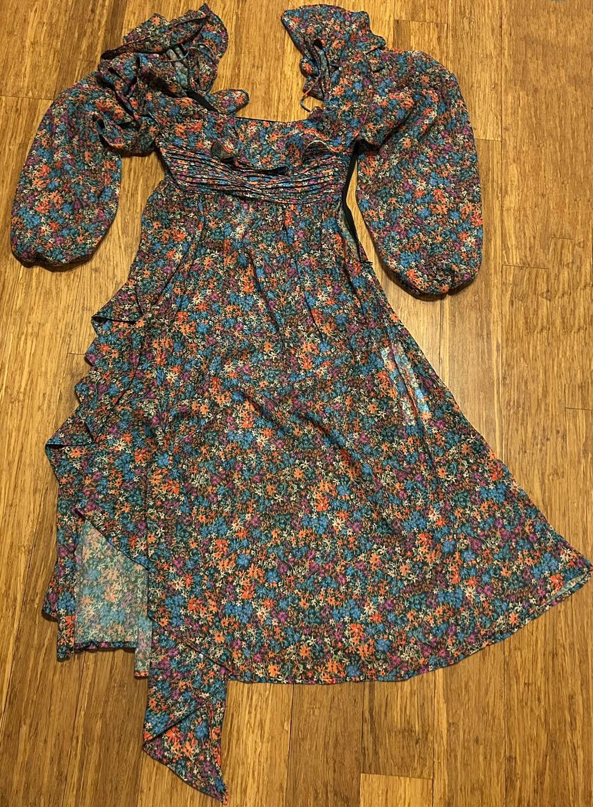 For Love & Lemons For love and Lemons Brittany Floral Print Long Sleeve Dress Size XS / US 0-2 / IT 36-38 - 6 Thumbnail