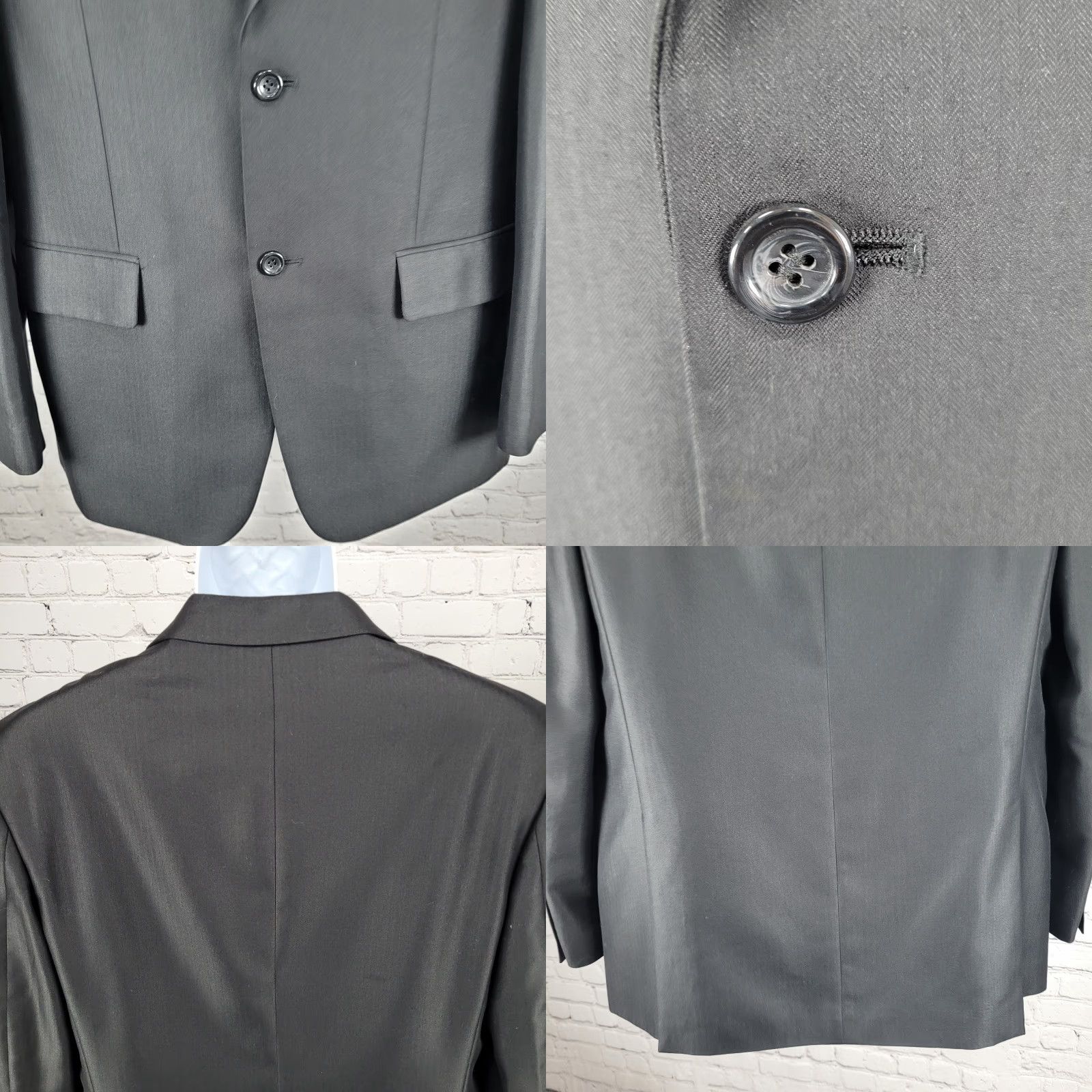 Dolce Vita Dolce Vita Blazer Men 2 Button Notch Double Vented Black 40R Blazer Sport Coat Regular Fit Size 40R - 8 Thumbnail
