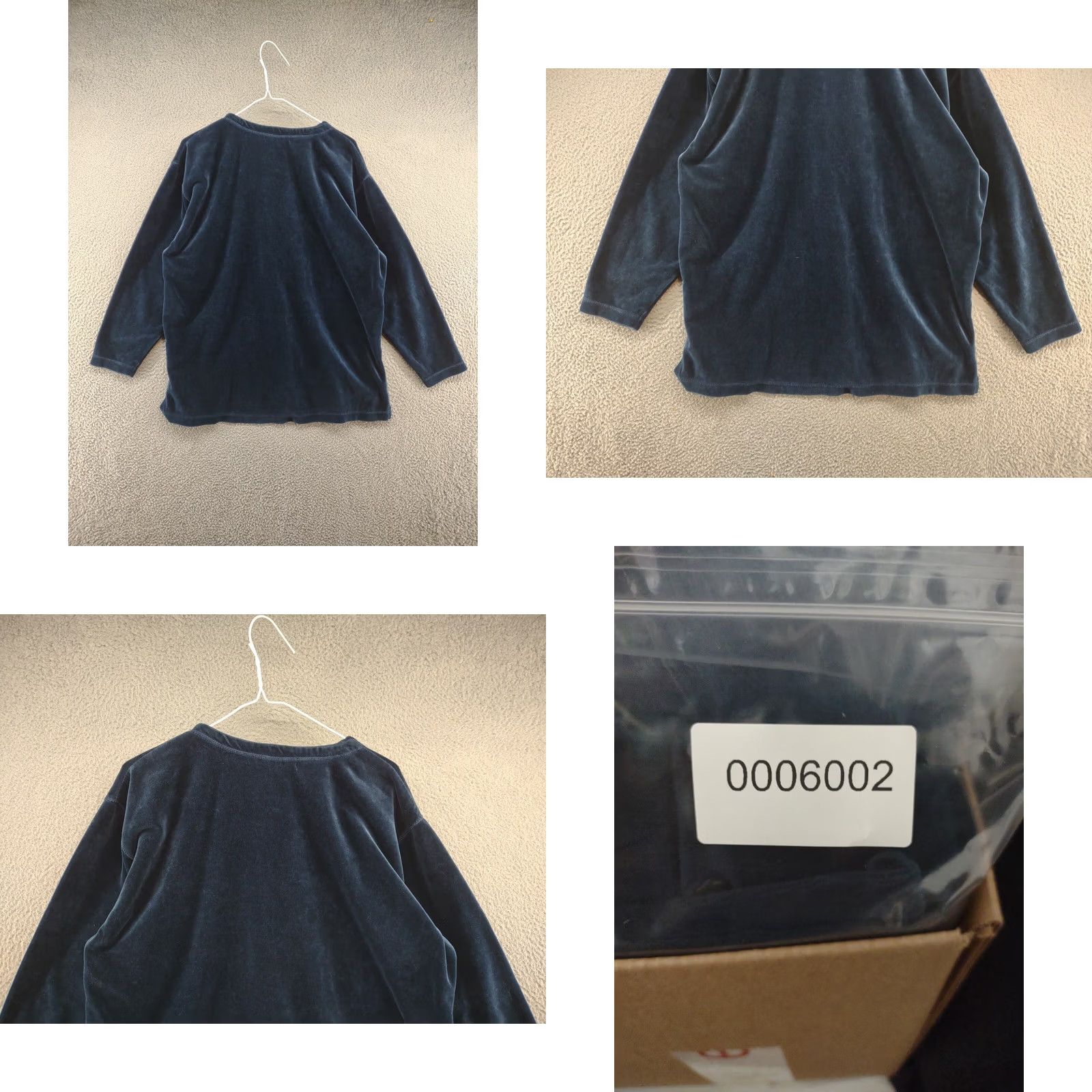 Croft & Barrow Croft & Barrow Women's Blue Velvet Velour Long Sleeve 1/4 Button Sweater Size L Size L / US 10 / IT 46 - 8 Thumbnail