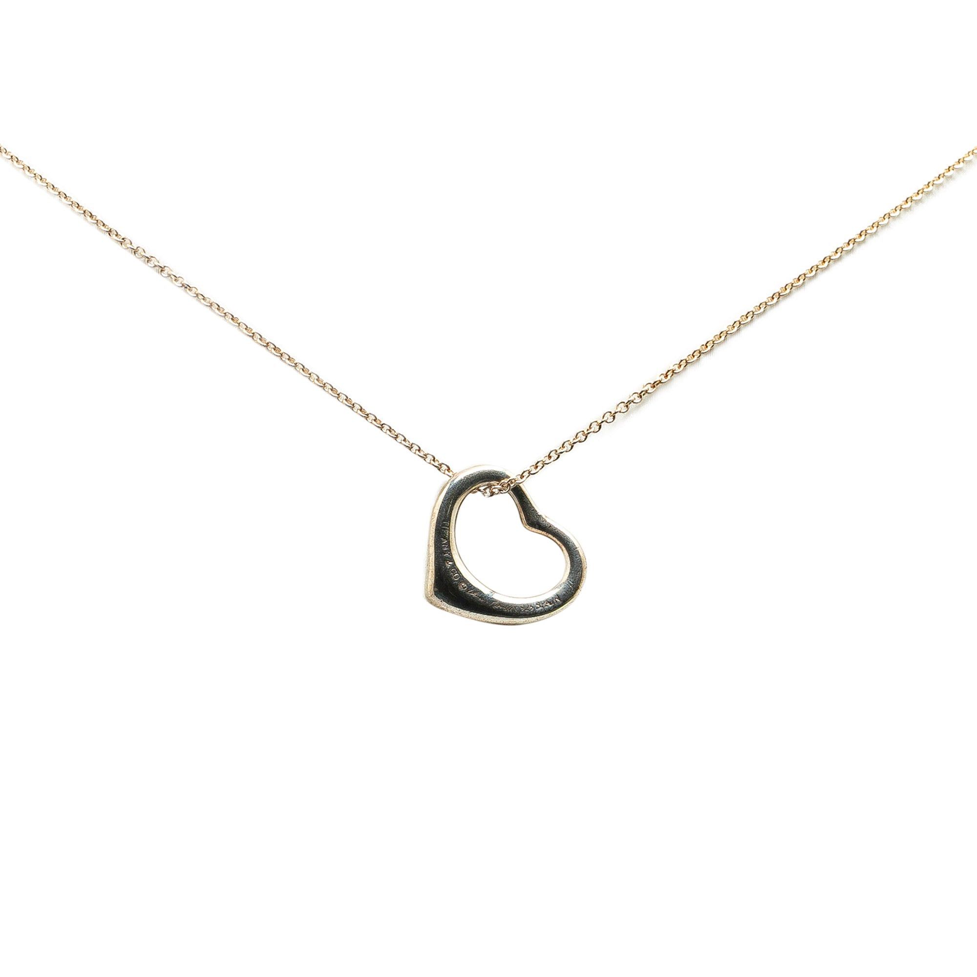 Tiffany & Co. Tiffany Elsa Peretti Sterling Silver Open Heart Pendant Necklace Silver Size ONE SIZE - 1 Thumbnail