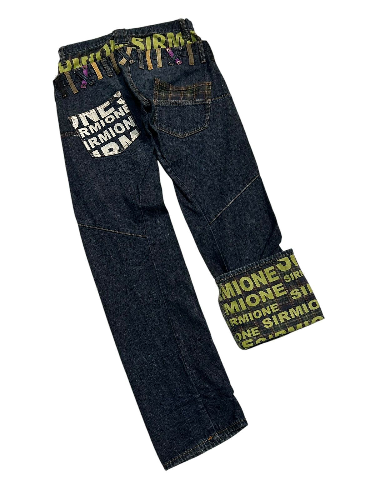 Japanese Brand × Kapital × Vintage Sirmione Double Waist Japanese Punk bondage Denim Jeans Size US 29 - 6 Thumbnail
