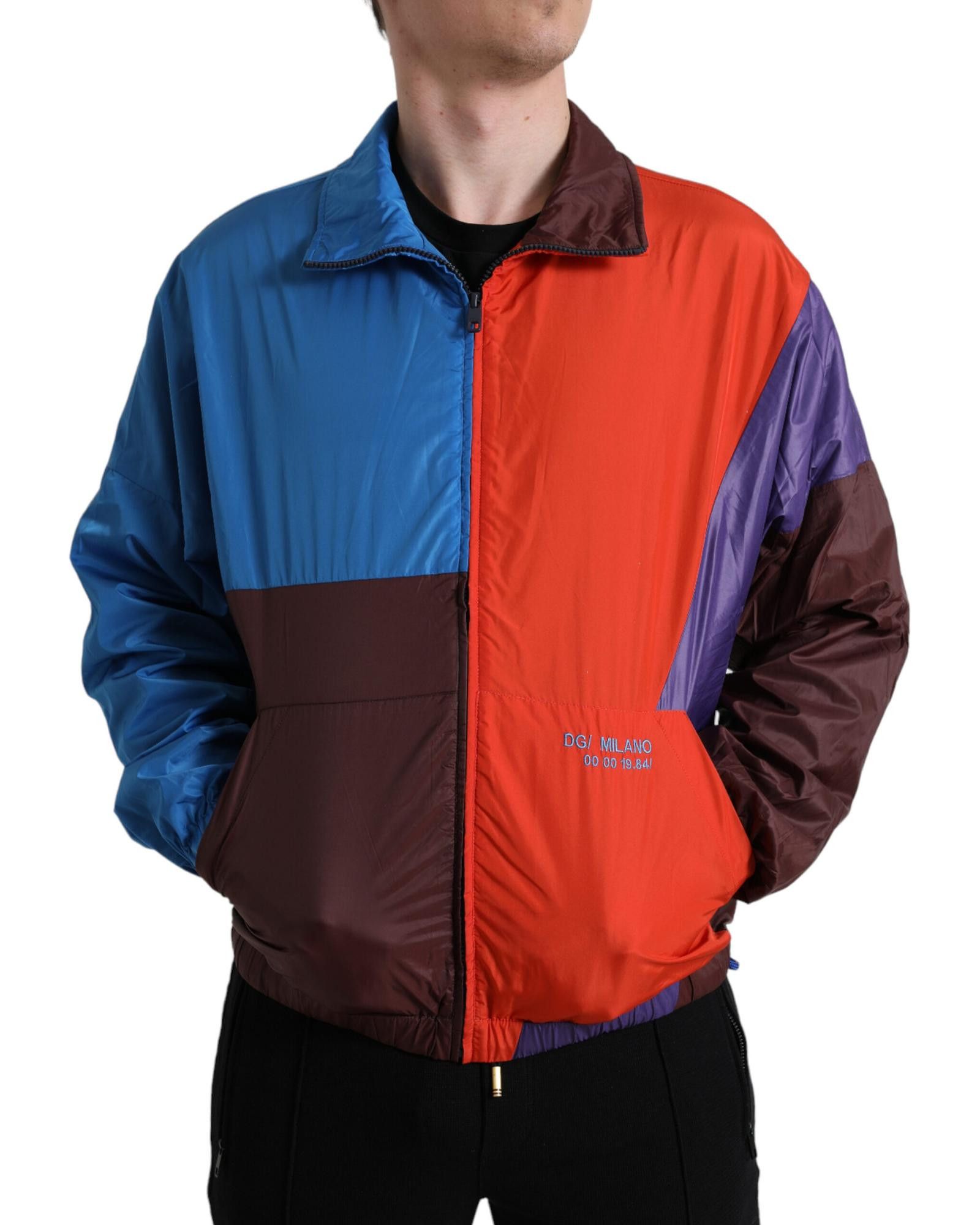 image of Dolce Gabbana Pattern Windbreaker Jacket, Men's (Size Medium)