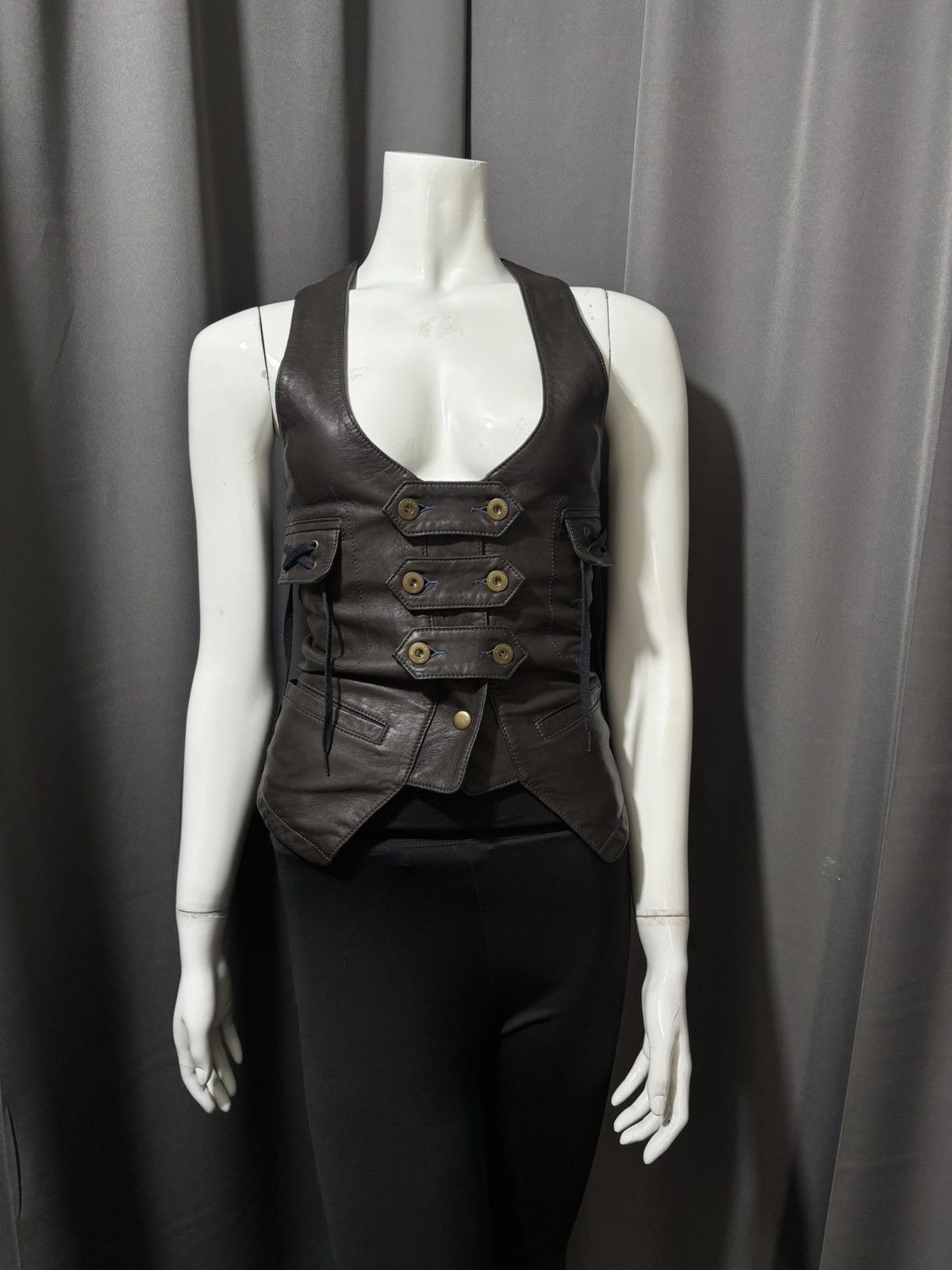 Converse Napoleon Corset Leather Vest Size XS / US 0-2 / IT 36-38 - 1 Thumbnail